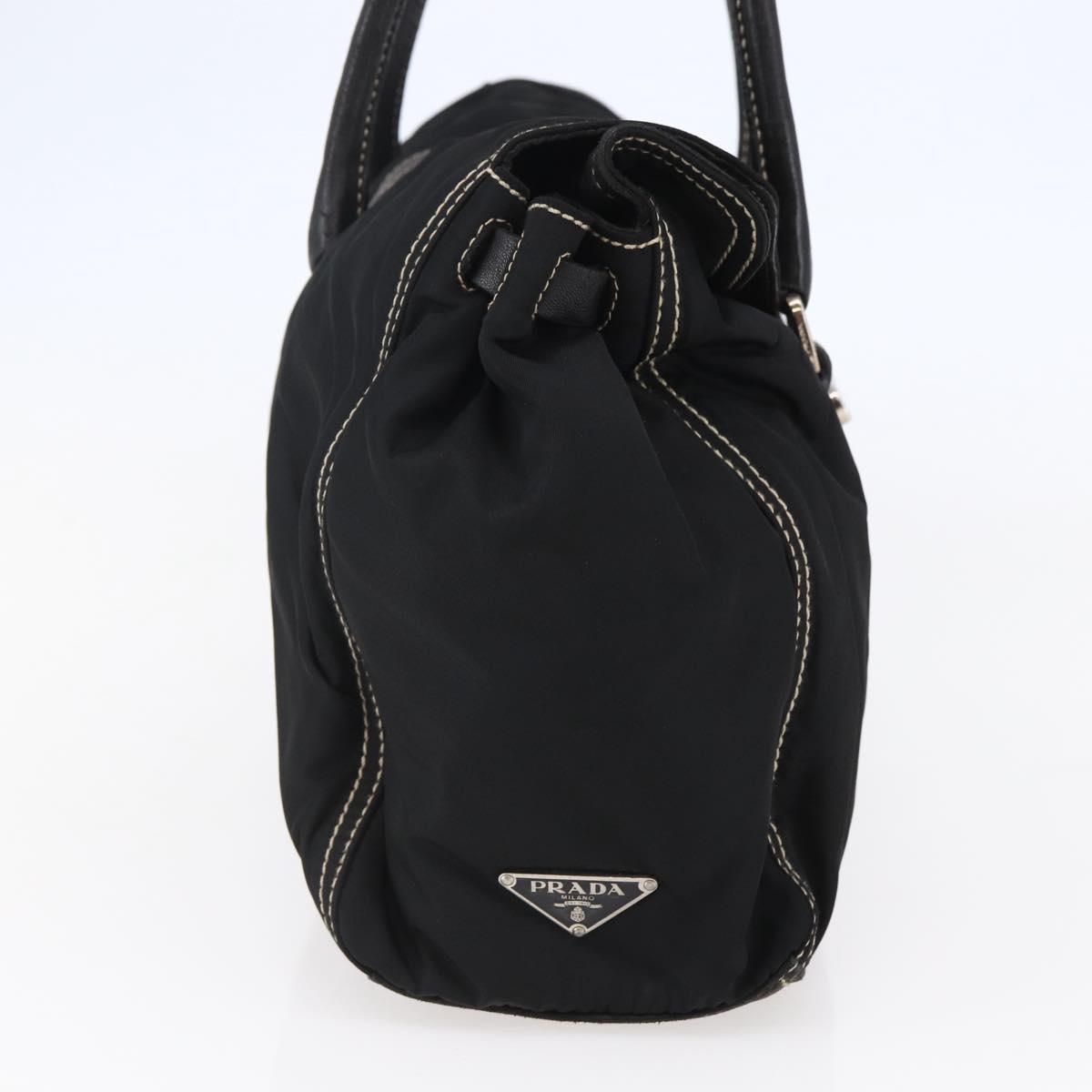 PRADA Tote Bag Nylon Black Silver Auth ep11154