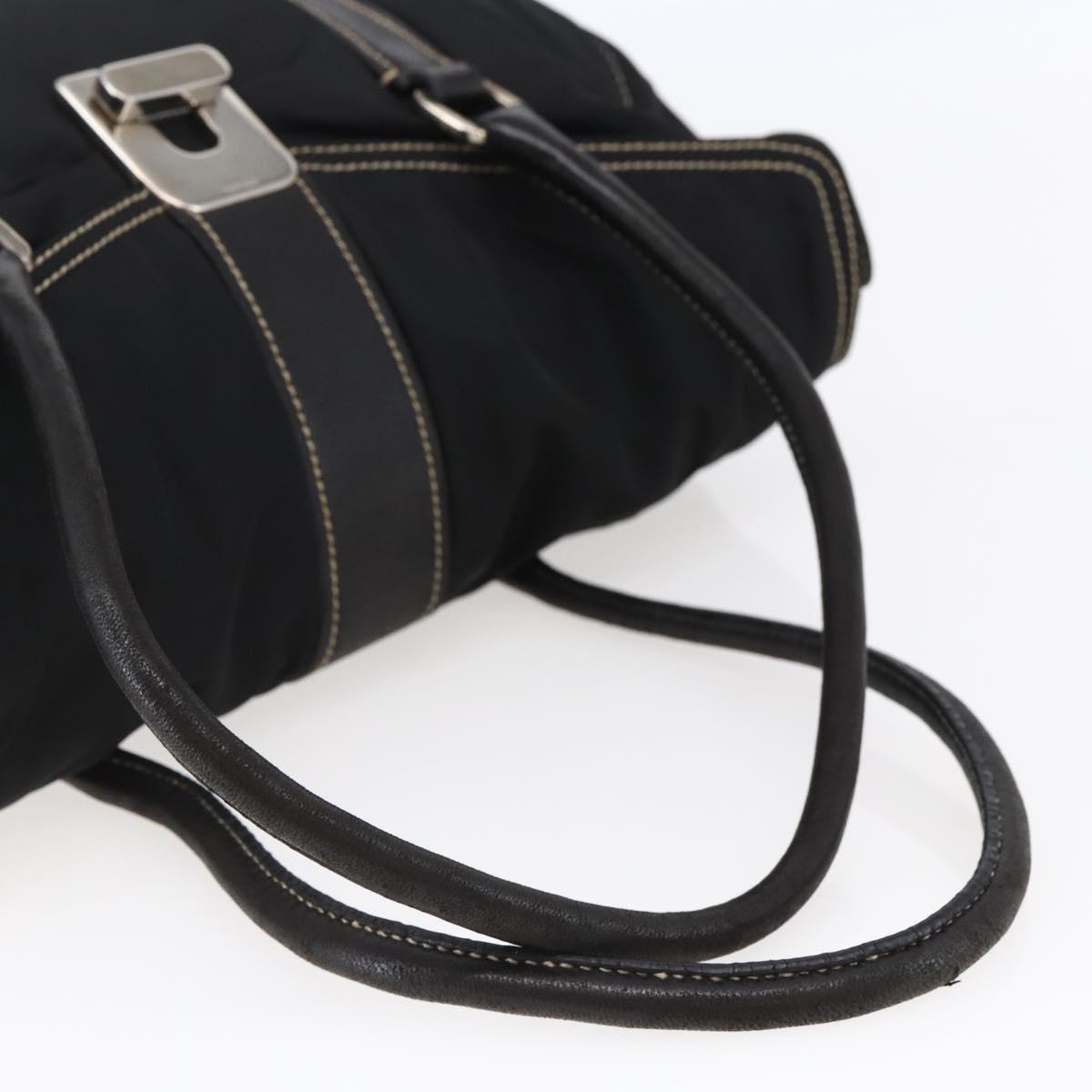 PRADA Tote Bag Nylon Black Silver Auth ep11154