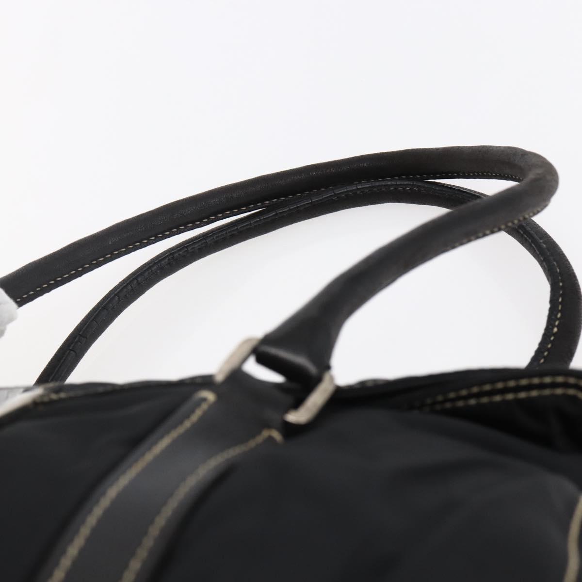 PRADA Tote Bag Nylon Black Silver Auth ep11154