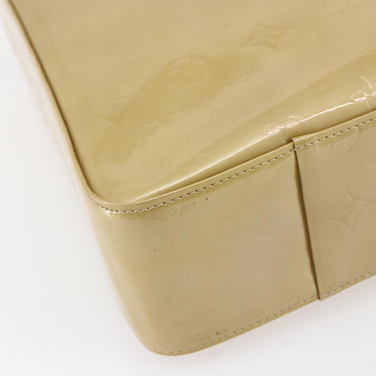 LOUIS VUITTON Monogram Vernis Columbus Tote Bag Beige M91023 LV Auth ep11155