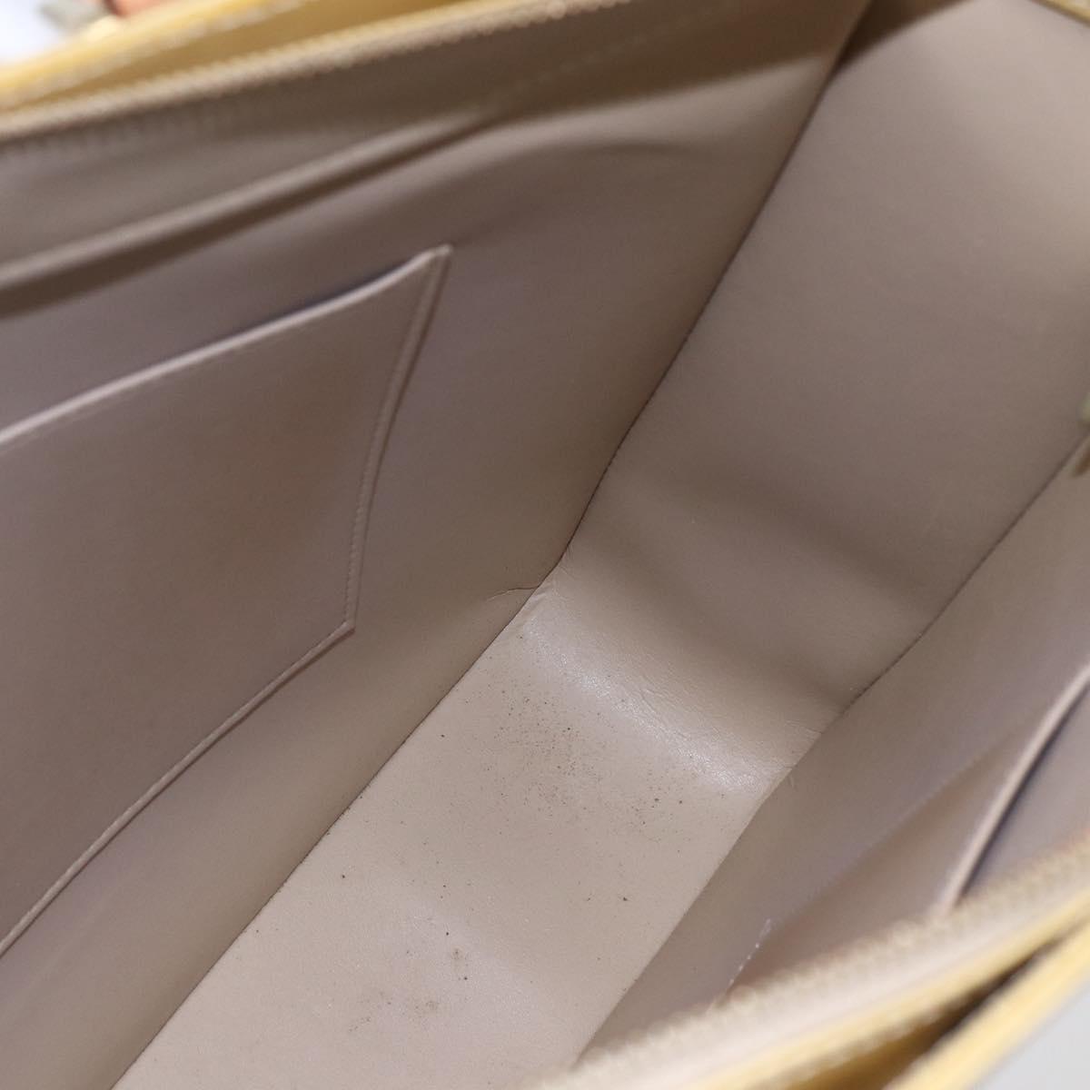 LOUIS VUITTON Monogram Vernis Columbus Tote Bag Beige M91023 LV Auth ep11155