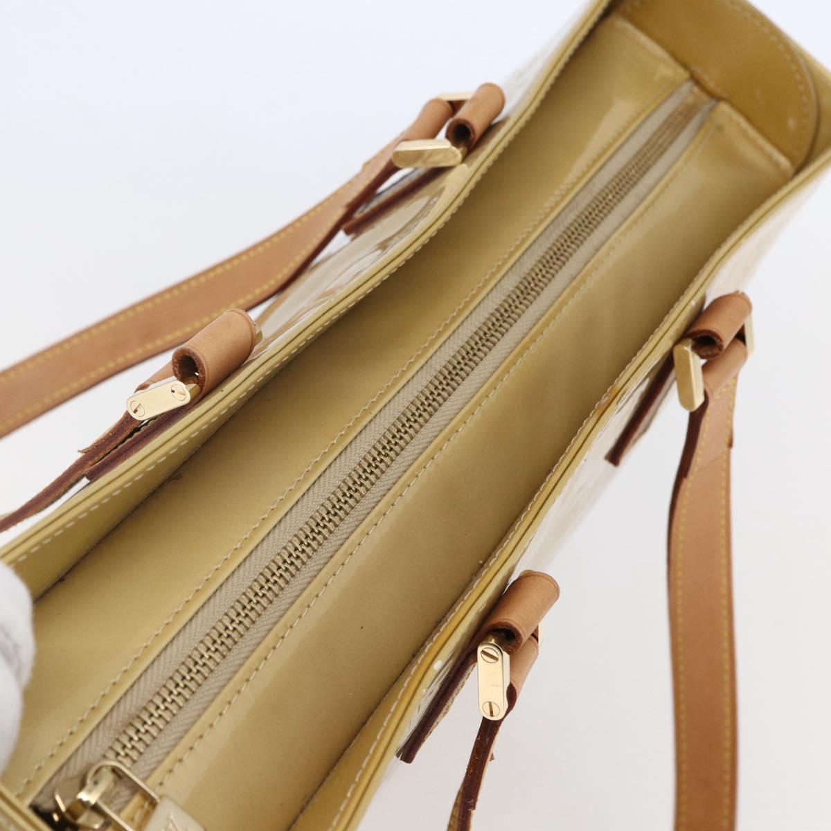 LOUIS VUITTON Monogram Vernis Columbus Tote Bag Beige M91023 LV Auth ep11155