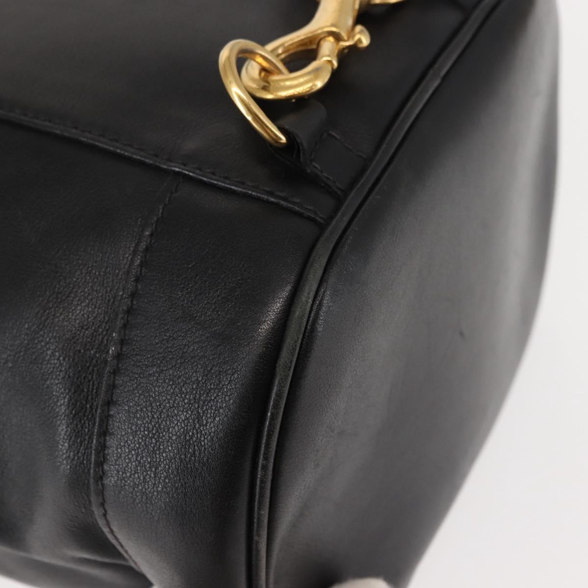 GUCCI Bamboo Body Bag Leather Black Auth ep11156