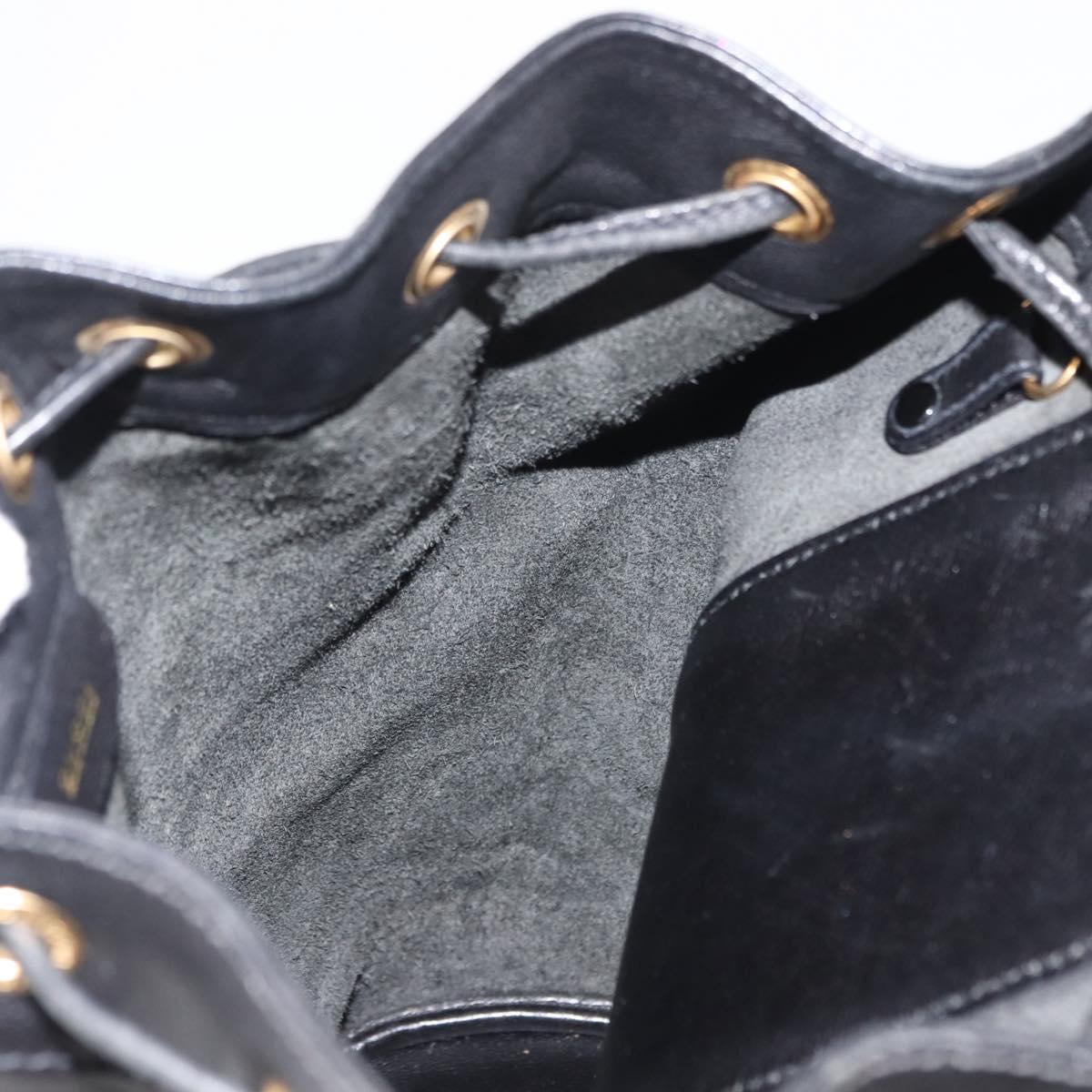 GUCCI Bamboo Body Bag Leather Black Auth ep11156