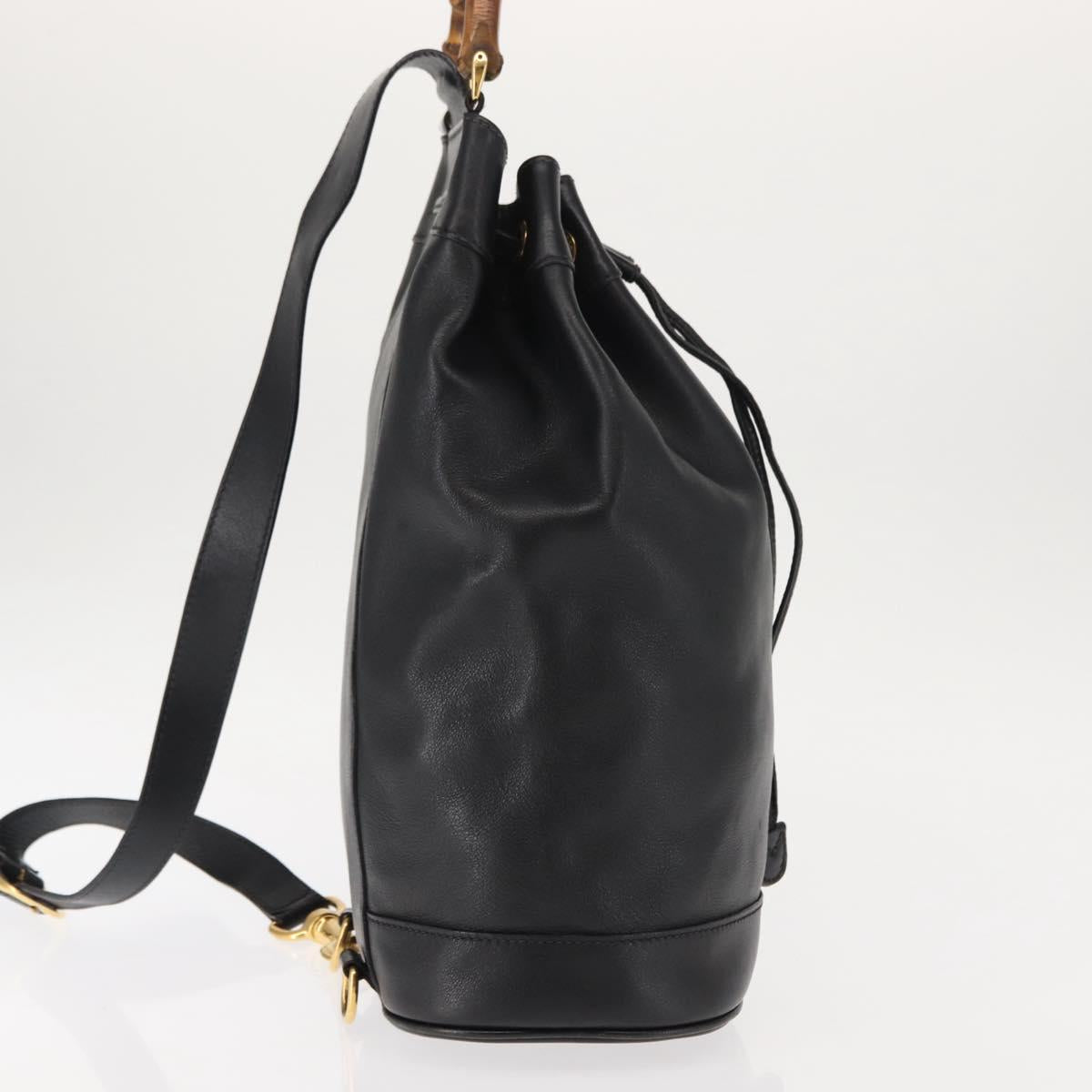 GUCCI Bamboo Body Bag Leather Black Auth ep11156
