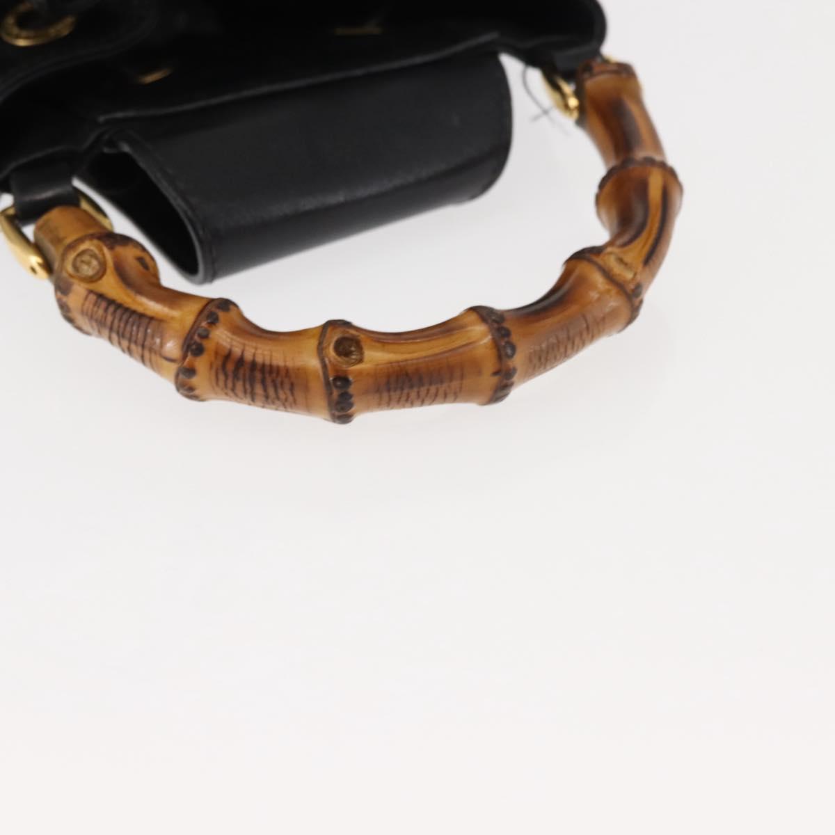GUCCI Bamboo Body Bag Leather Black Auth ep11156