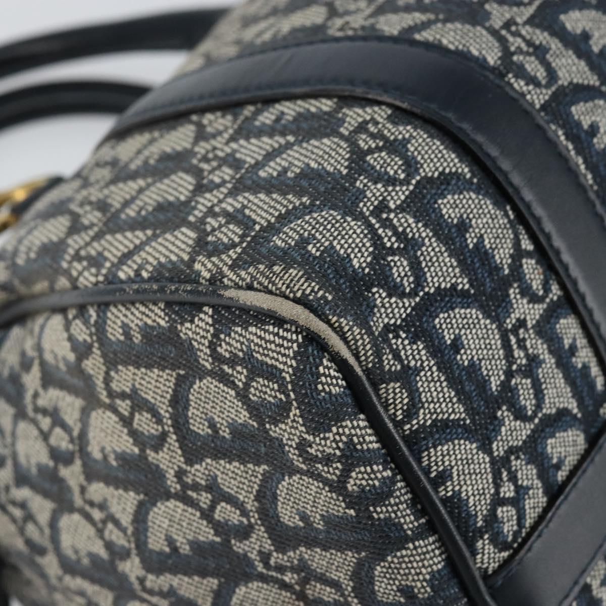 Christian Dior Trotter Canvas Hand Bag Canvas Navy Auth ep11158