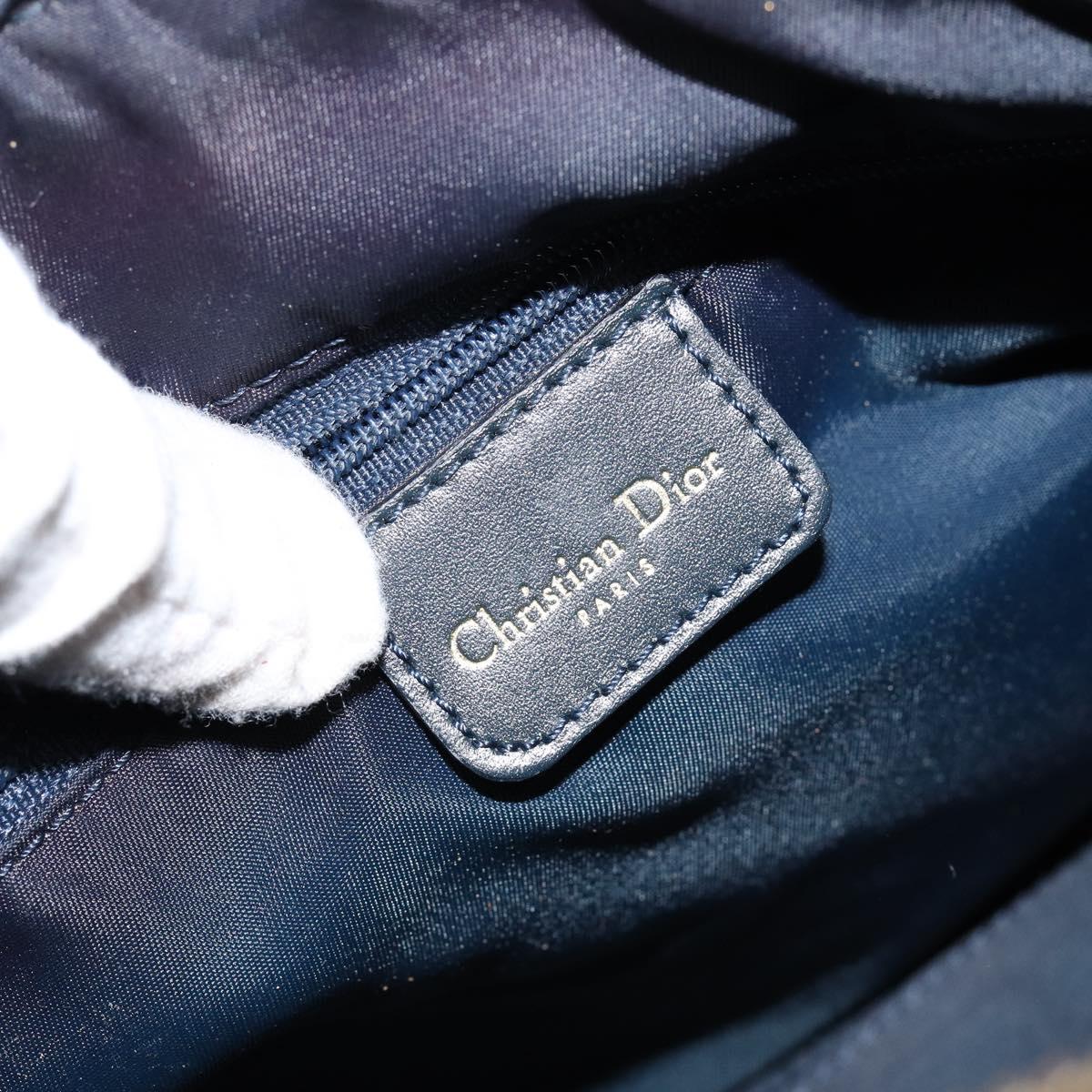 Christian Dior Trotter Canvas Hand Bag Canvas Navy Auth ep11158