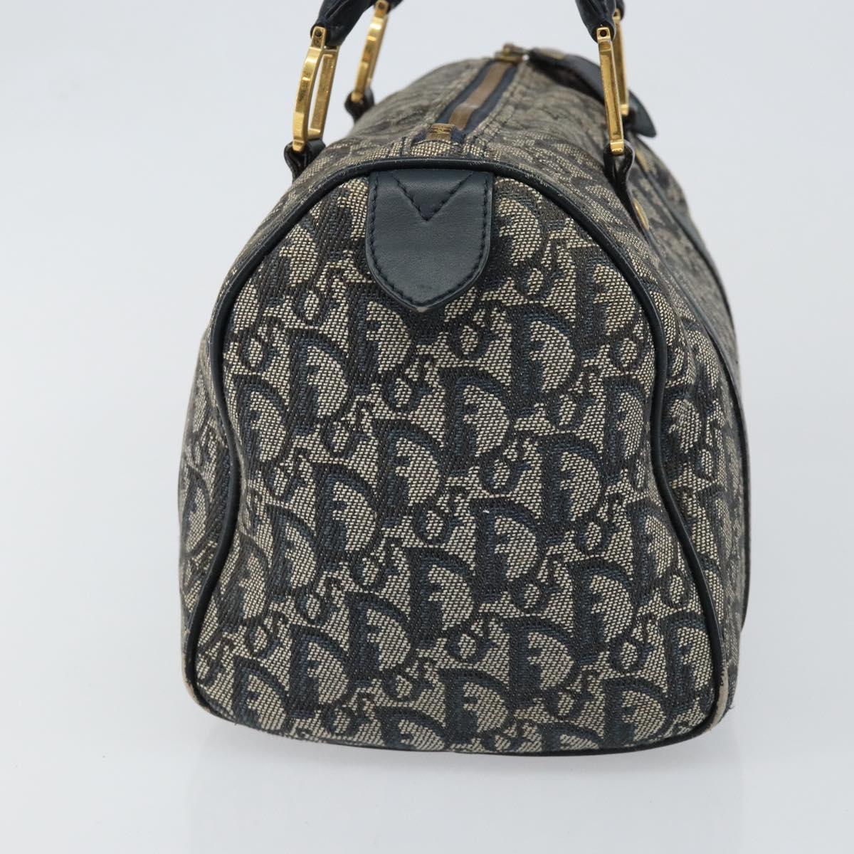 Christian Dior Trotter Canvas Hand Bag Canvas Navy Auth ep11158