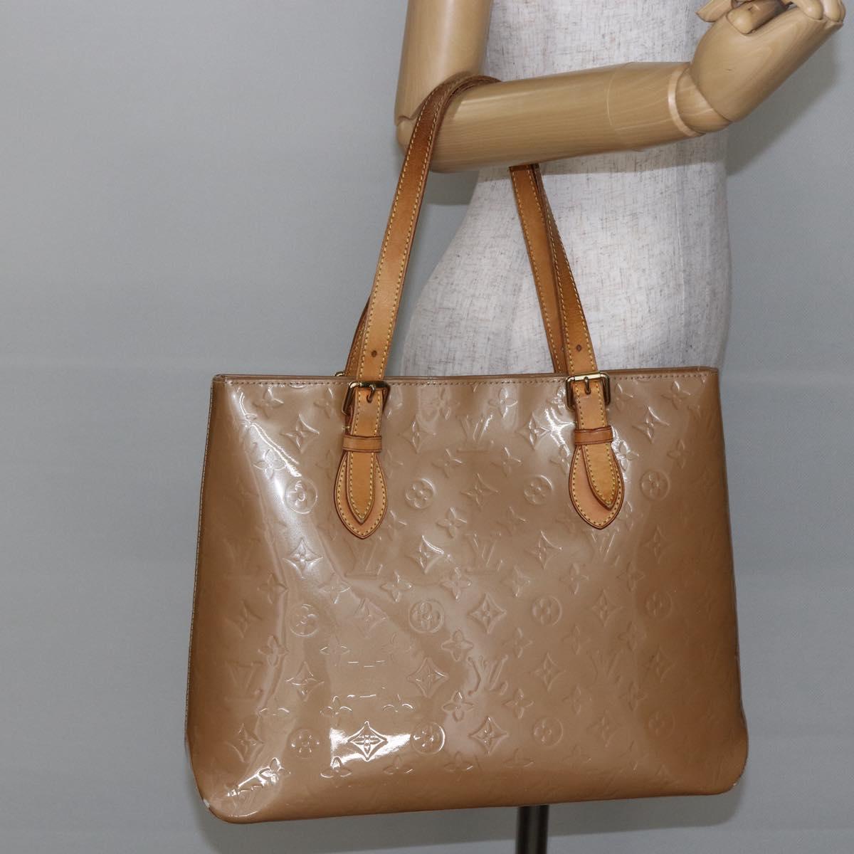 LOUIS VUITTON Monogram Vernis Brentwood Bag Noisette M91511 Auth ep11159