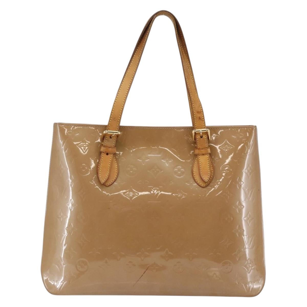 LOUIS VUITTON Monogram Vernis Brentwood Bag Noisette M91511 Auth ep11159