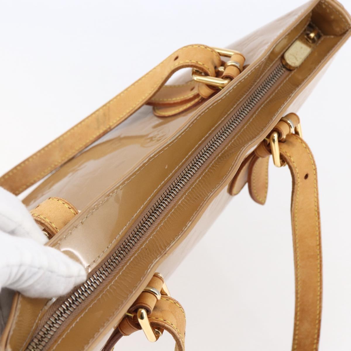 LOUIS VUITTON Monogram Vernis Brentwood Bag Noisette M91511 Auth ep11159