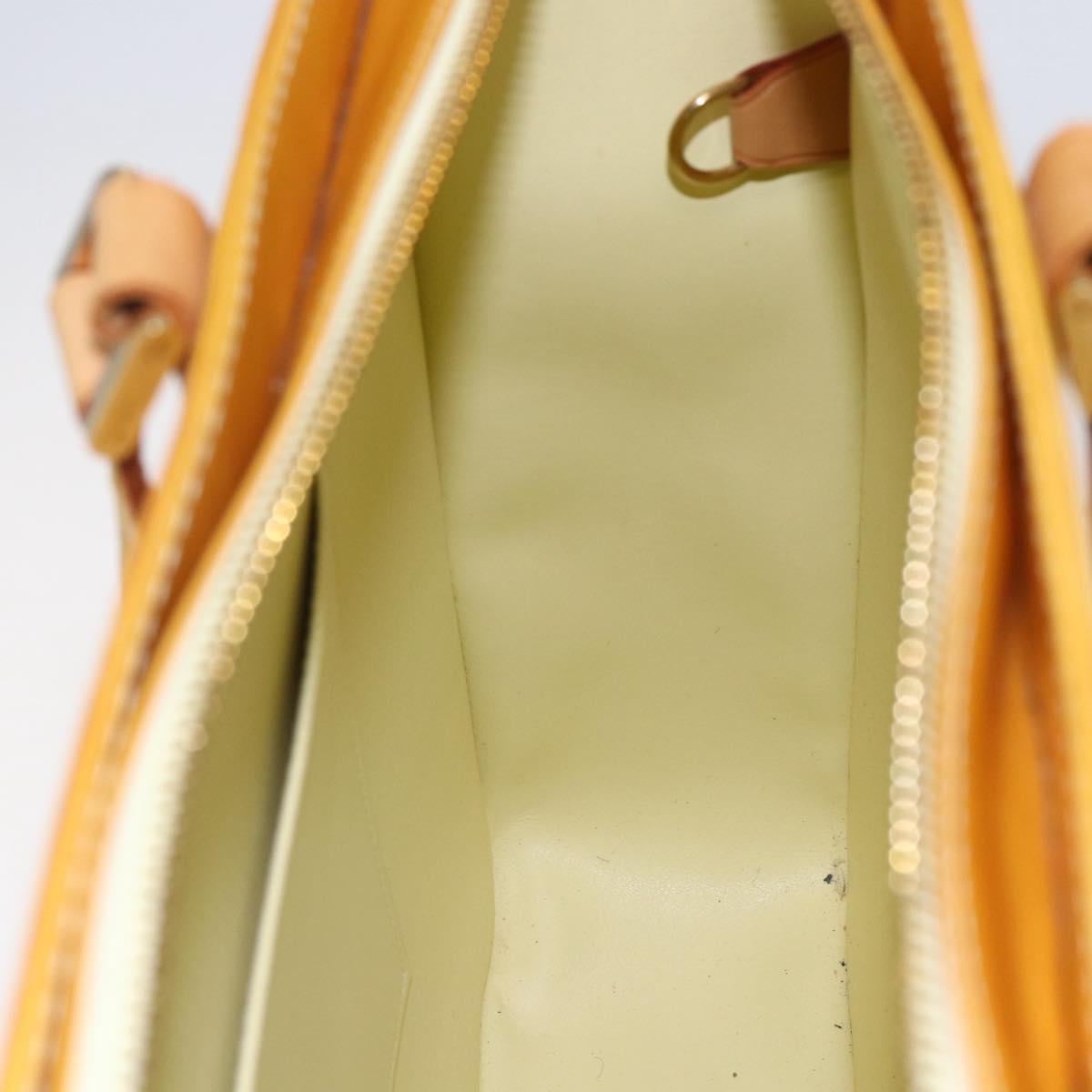 LOUIS VUITTON Monogram Vernis Columbus Tote Bag Lime Yellow M91047 Auth ep11160