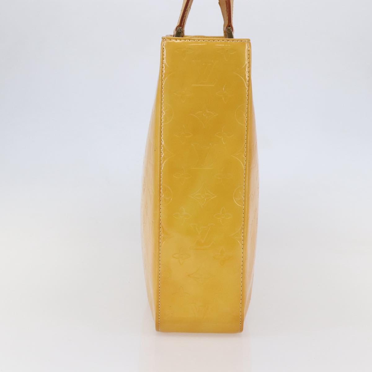 LOUIS VUITTON Monogram Vernis Columbus Tote Bag Lime Yellow M91047 Auth ep11160