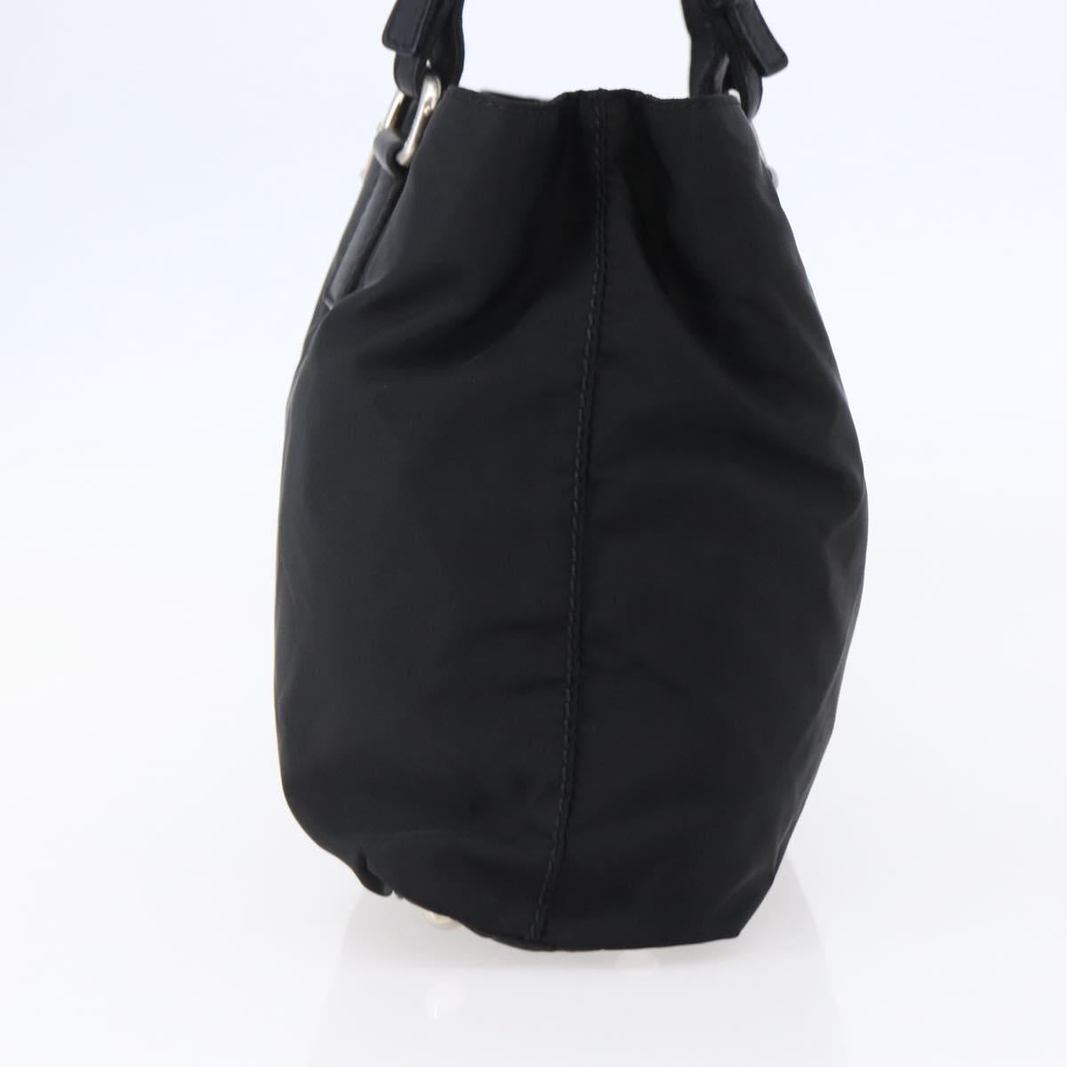 PRADA Hand Bag Nylon Black Silver Auth ep11161