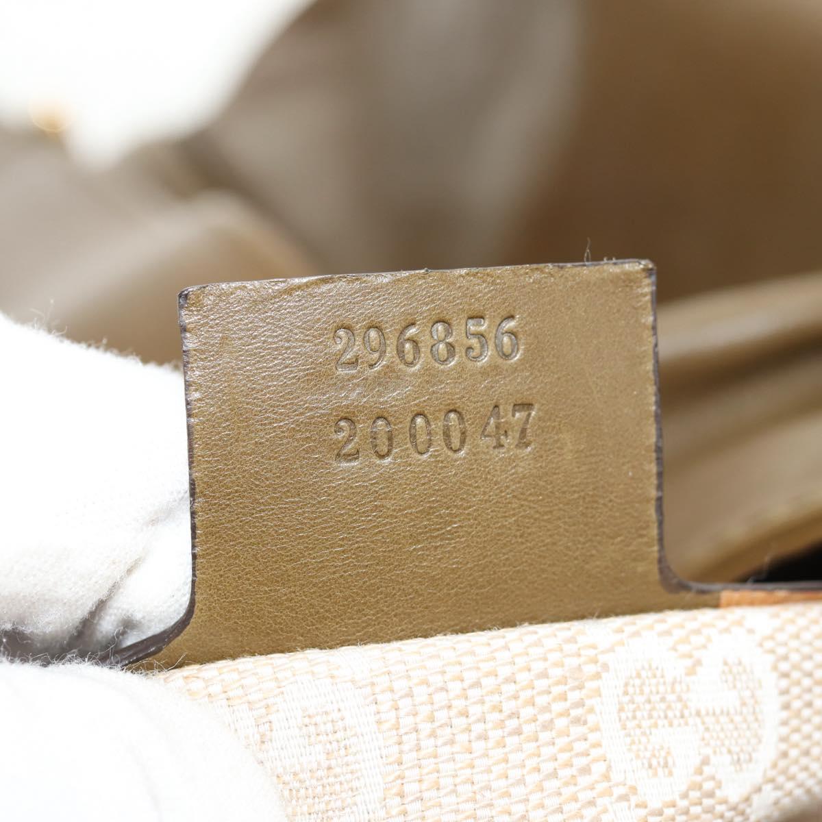 GUCCI Horsebit Shoulder Bag Leather Khaki Auth ep11163