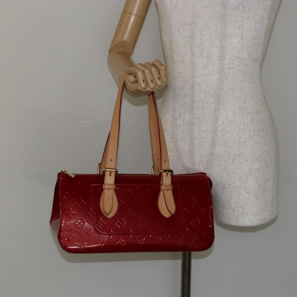 LOUIS VUITTON Vernis Rosewood Avenue Bag Pomme D'amour M93507 LV Auth ep11165