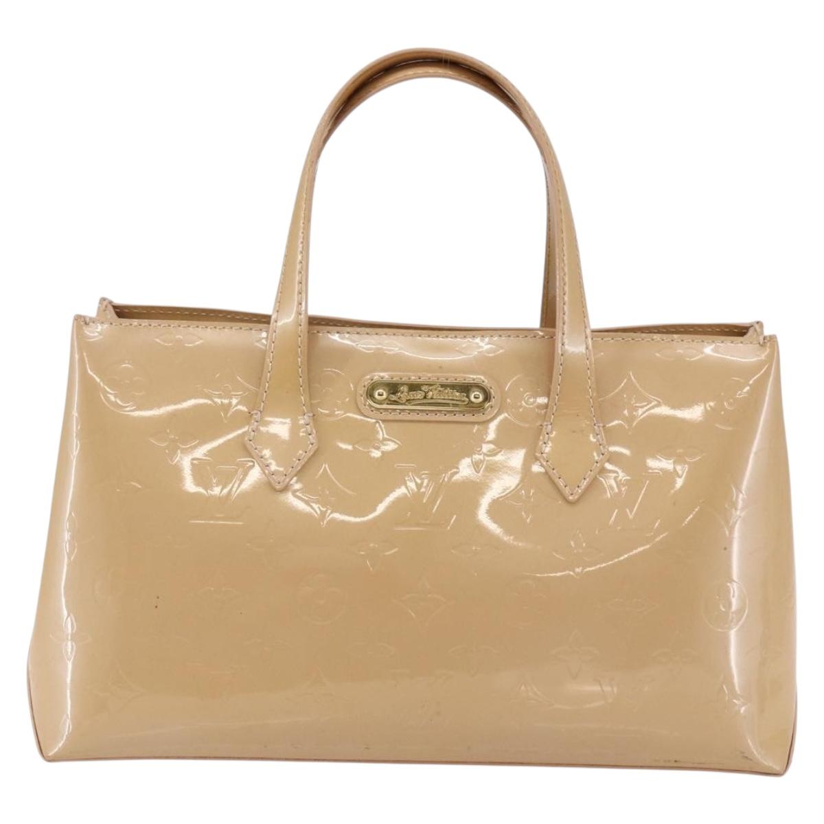 LOUIS VUITTON Vernis Wilshire PM Hand Bag Rose Flow Lantern M91642 Auth ep11166