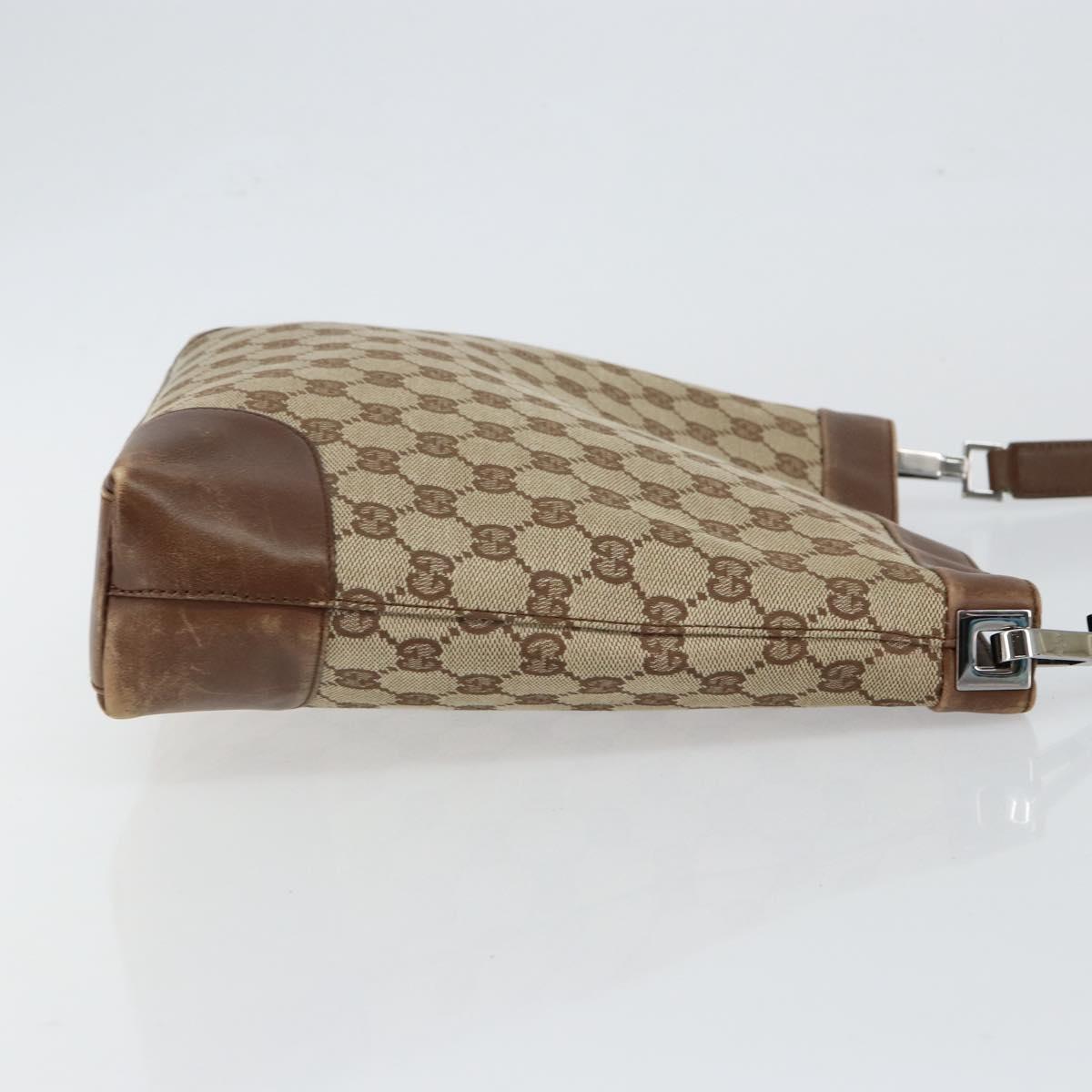 GUCCI GG Canvas Shoulder Bag Beige Brown Auth ep11167