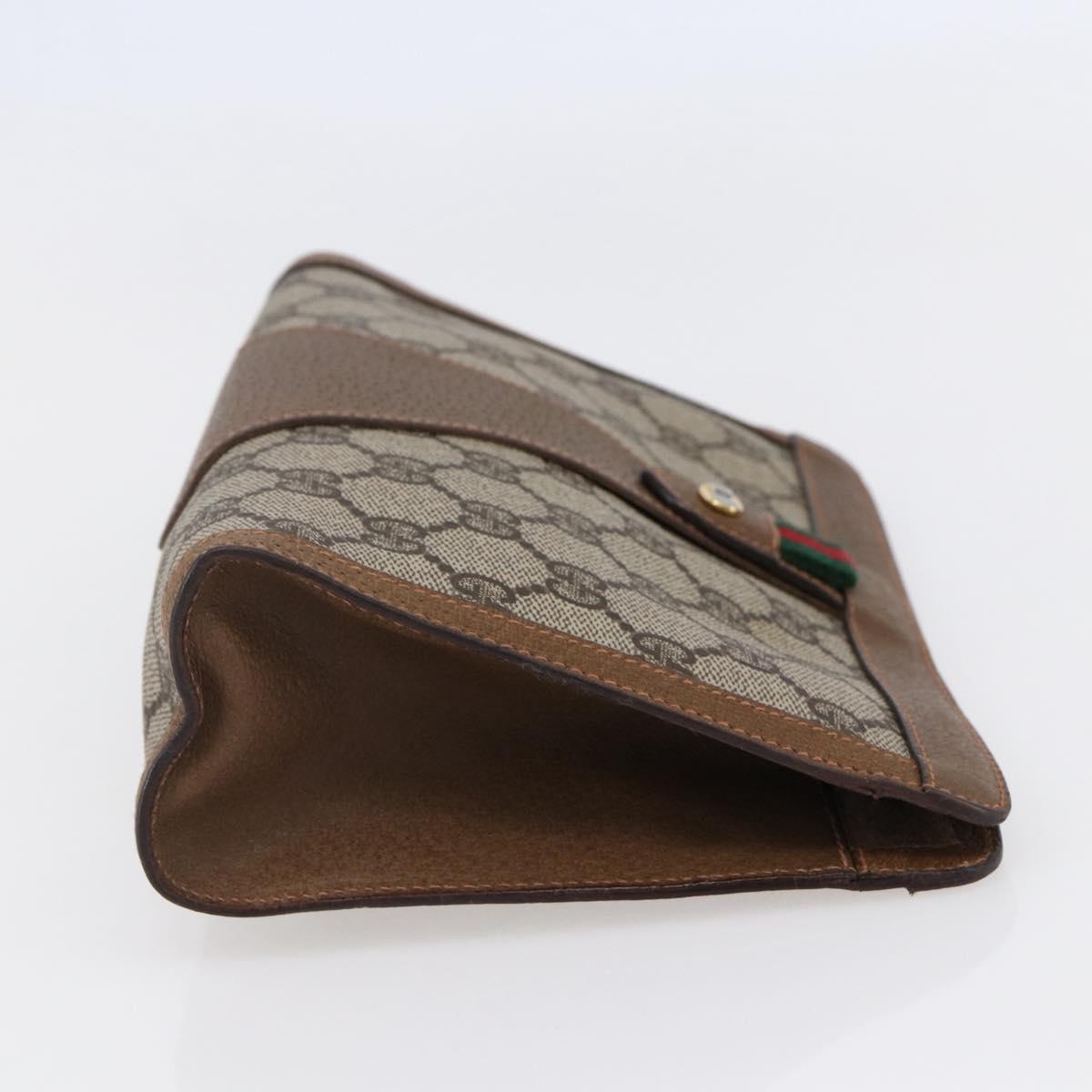 GUCCI GG Supreme Web Sherry Line Bag PVC Beige Gold 89 01 032 Auth ep11168