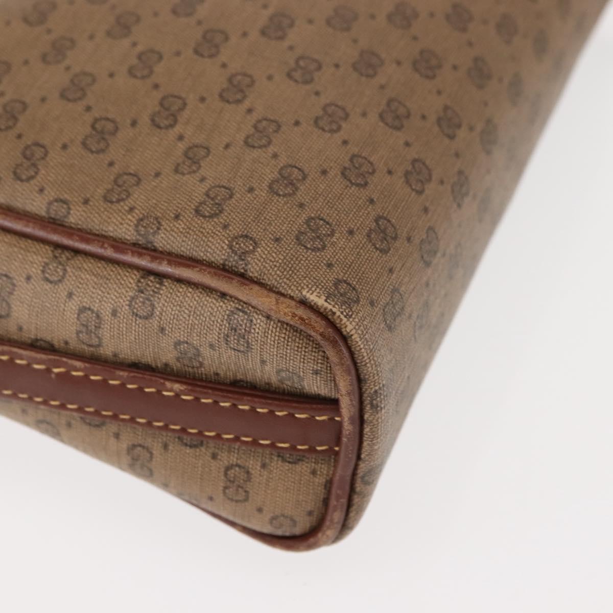 GUCCI Micro GG Supreme Shoulder Bag PVC Beige Gold Auth ep11169