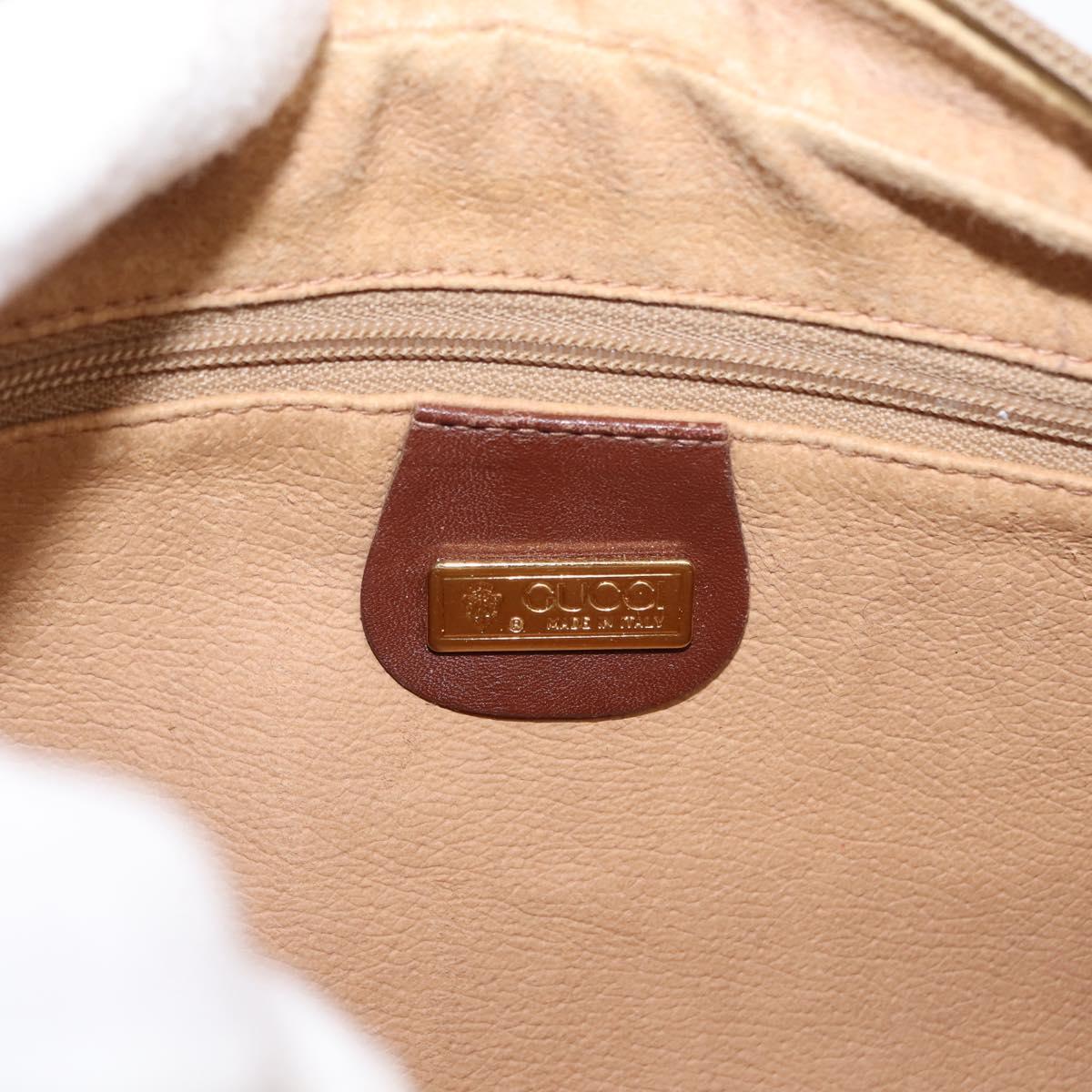 GUCCI Micro GG Supreme Shoulder Bag PVC Beige Gold Auth ep11169