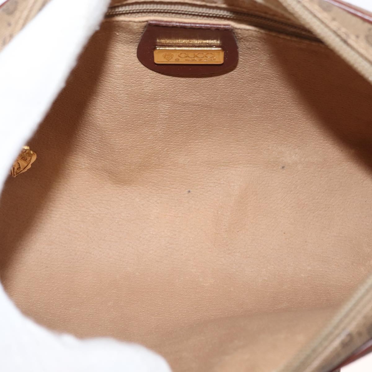 GUCCI Micro GG Supreme Shoulder Bag PVC Beige Gold Auth ep11169