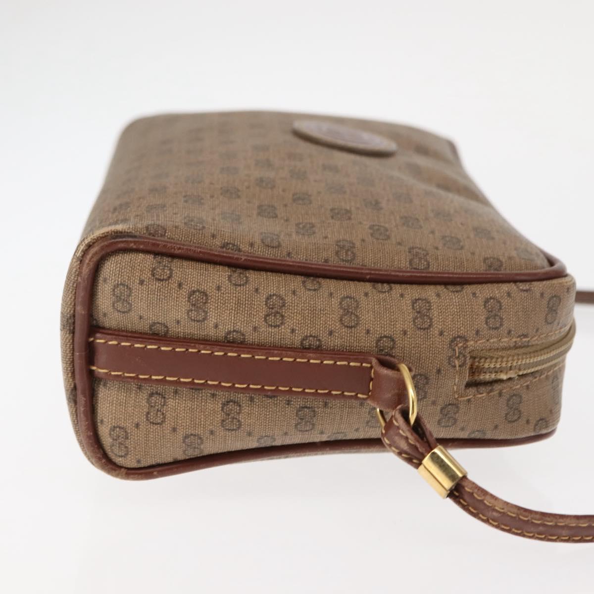 GUCCI Micro GG Supreme Shoulder Bag PVC Beige Gold Auth ep11169