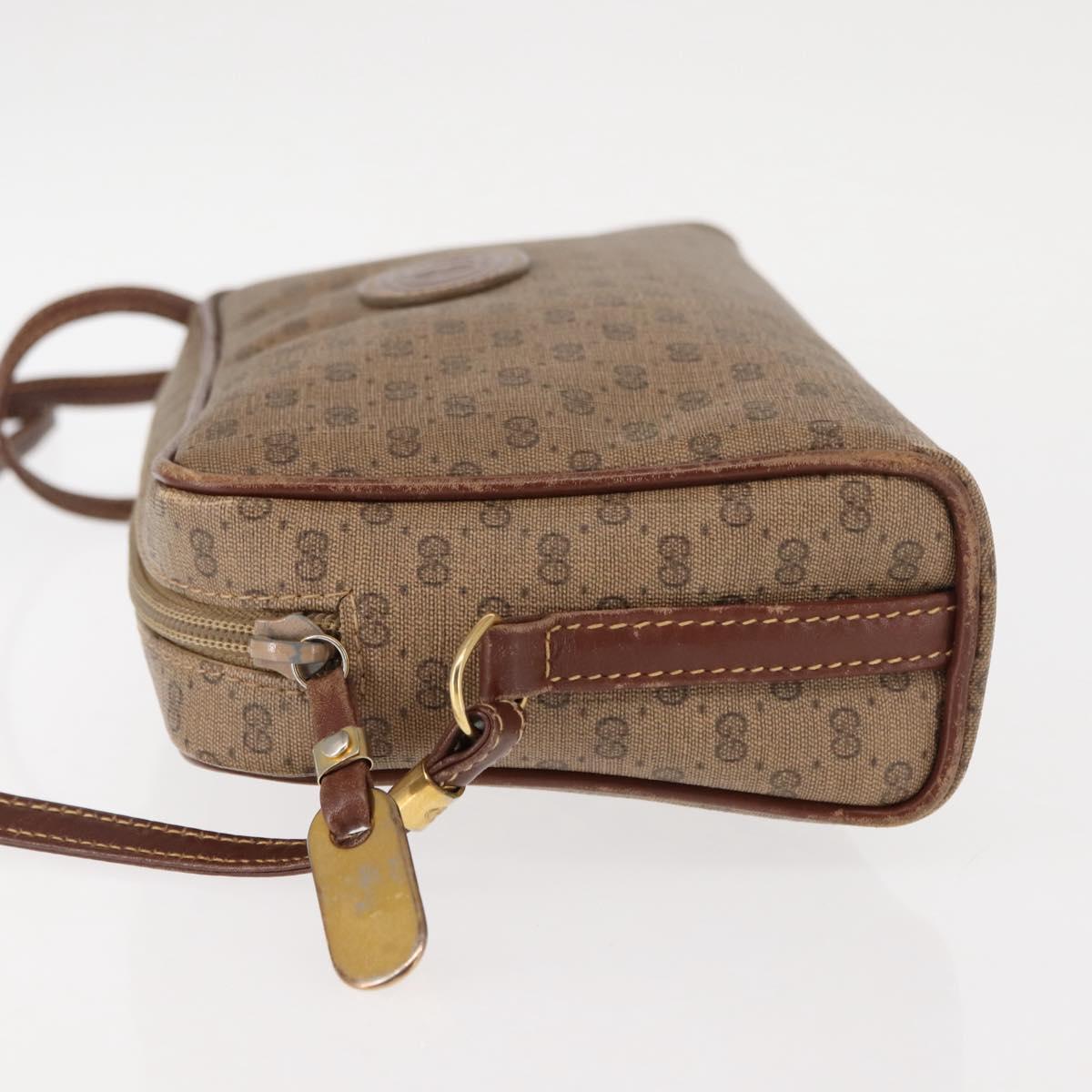 GUCCI Micro GG Supreme Shoulder Bag PVC Beige Gold Auth ep11169