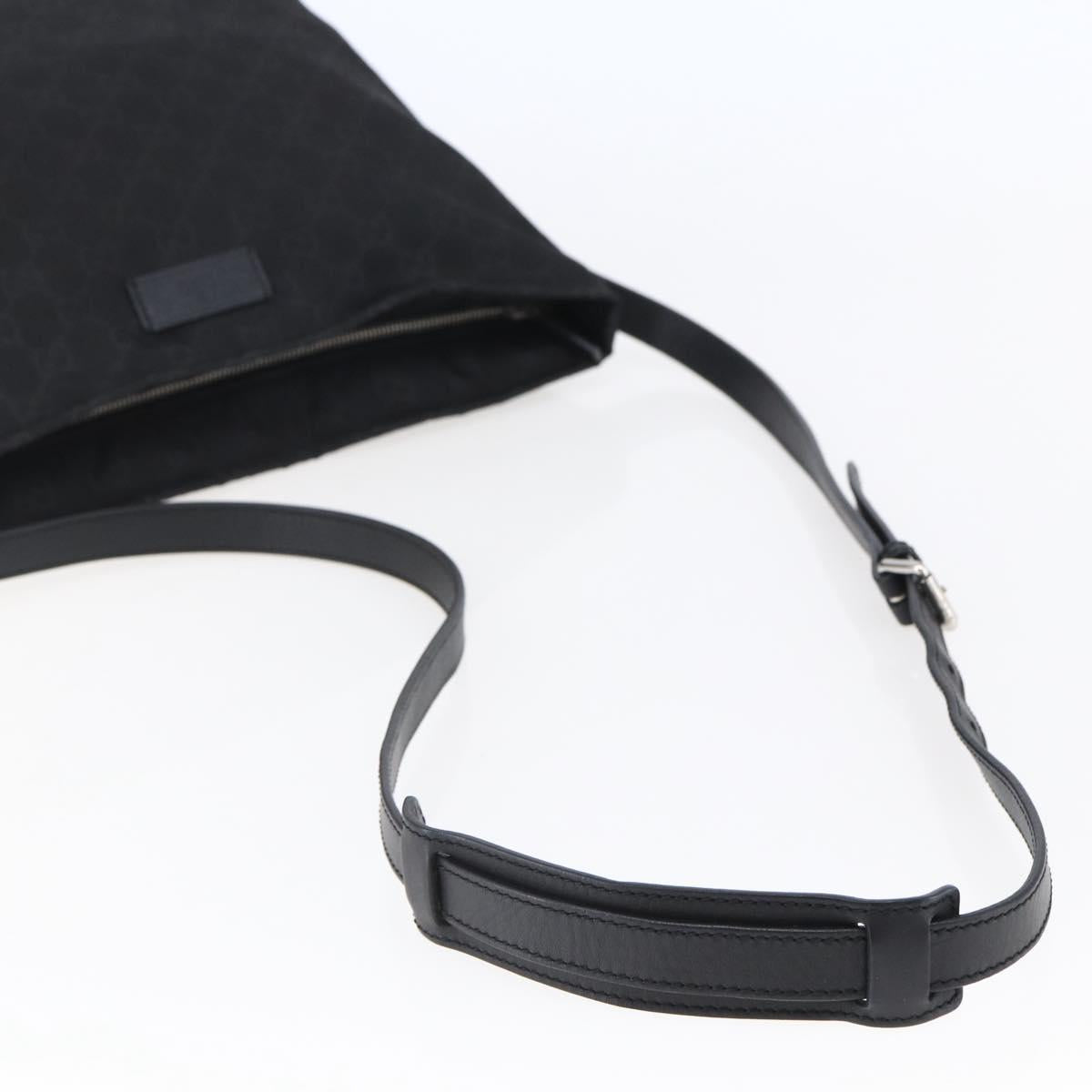 GUCCI GG Canvas Shoulder Bag Nylon Black Silver 308840 Auth ep11174