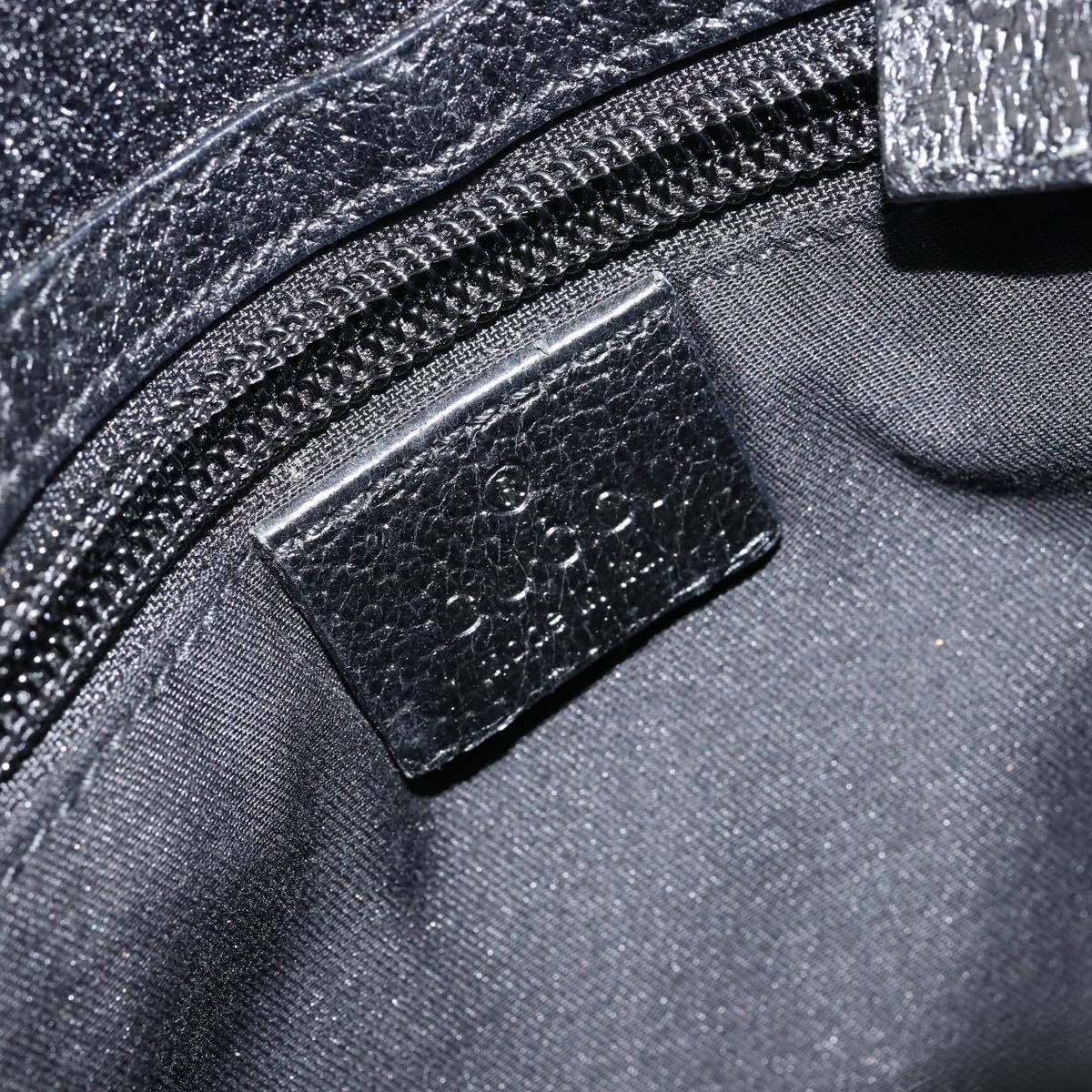 GUCCI GG Canvas Shoulder Bag Black Silver 27639 Auth ep11186