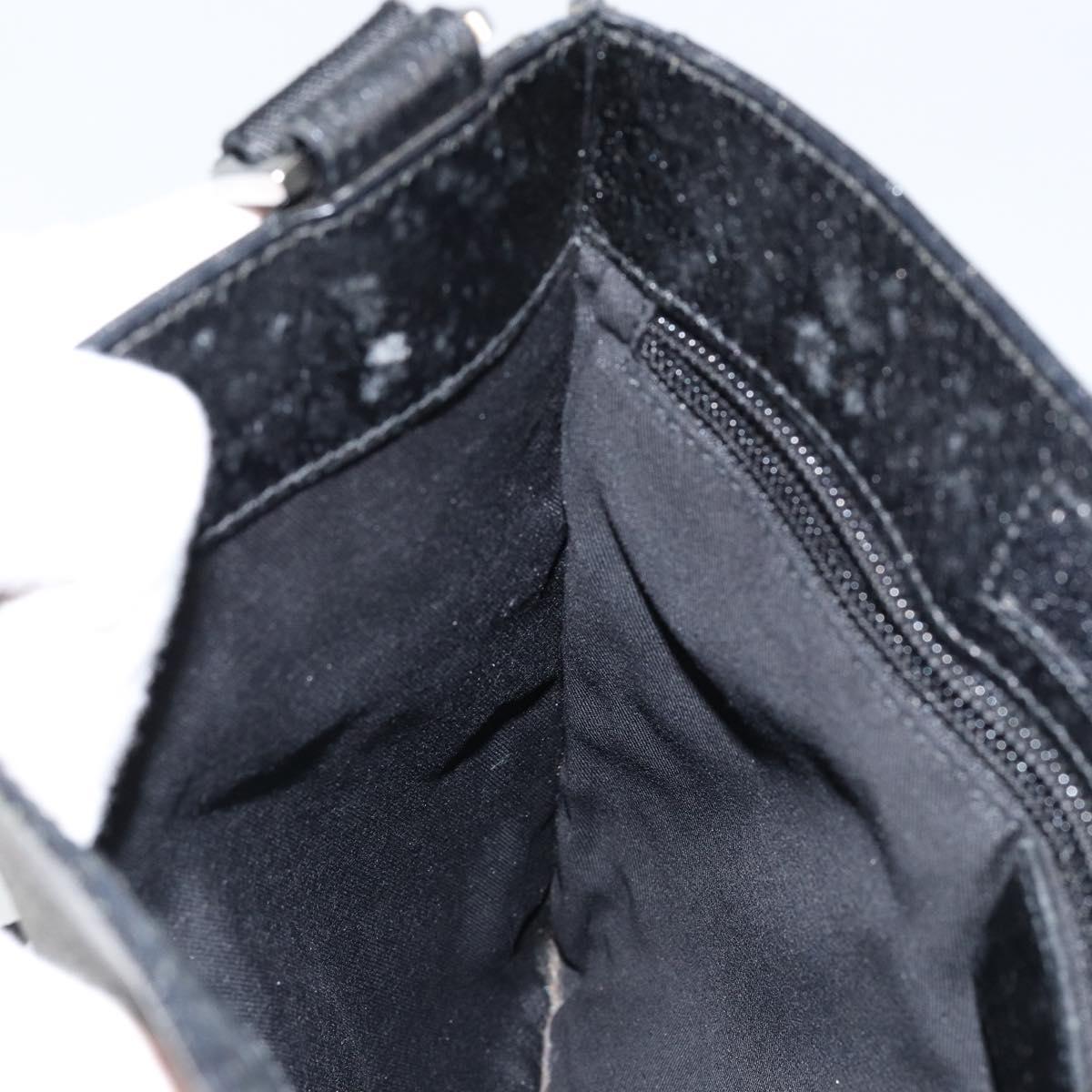 GUCCI GG Canvas Shoulder Bag Black Silver 27639 Auth ep11186