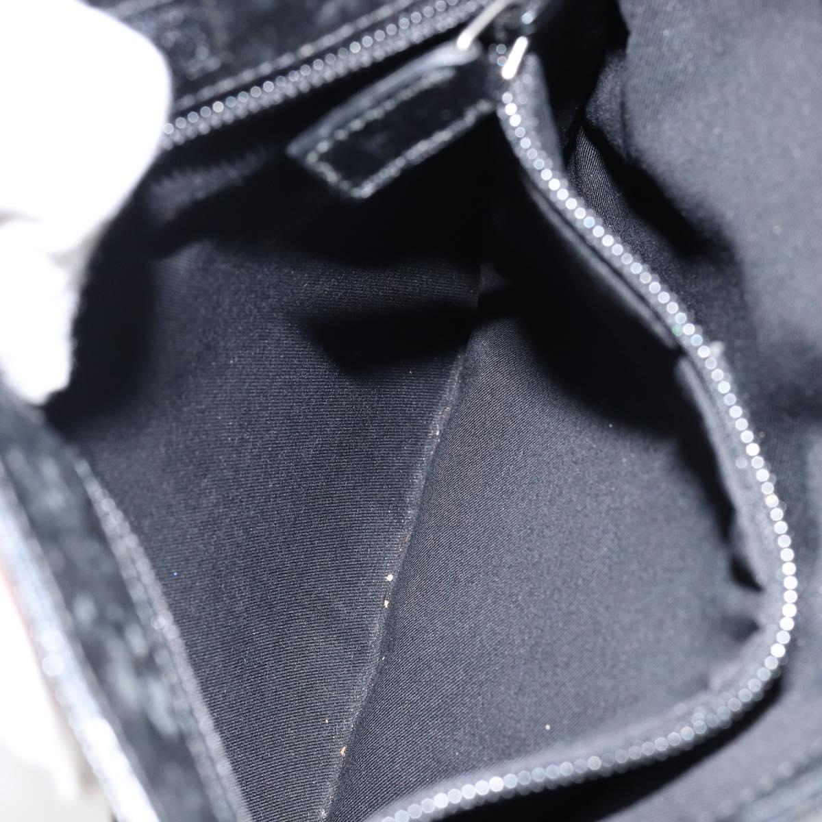 GUCCI GG Canvas Shoulder Bag Black Silver 27639 Auth ep11186