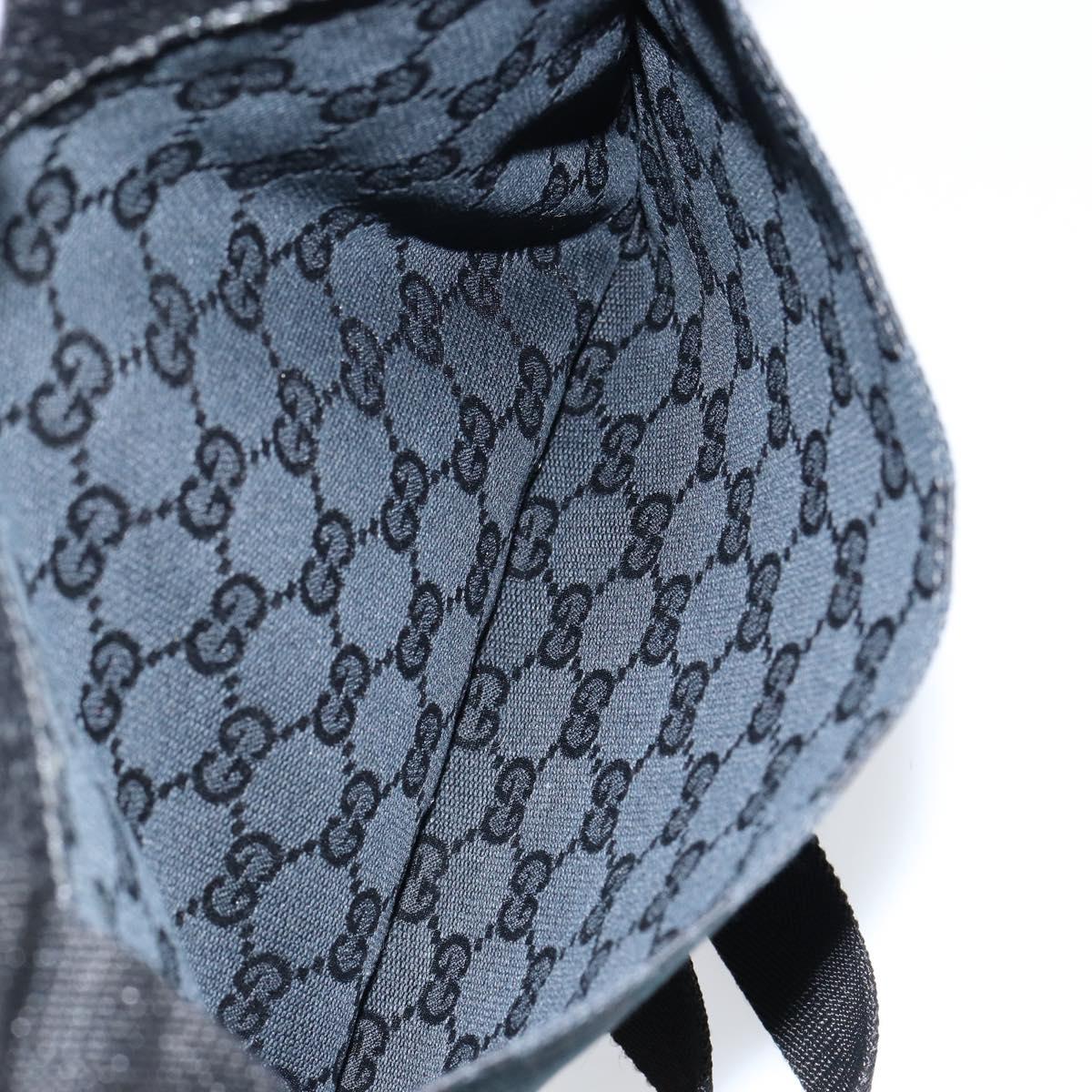 GUCCI GG Canvas Shoulder Bag Black Silver 27639 Auth ep11186A