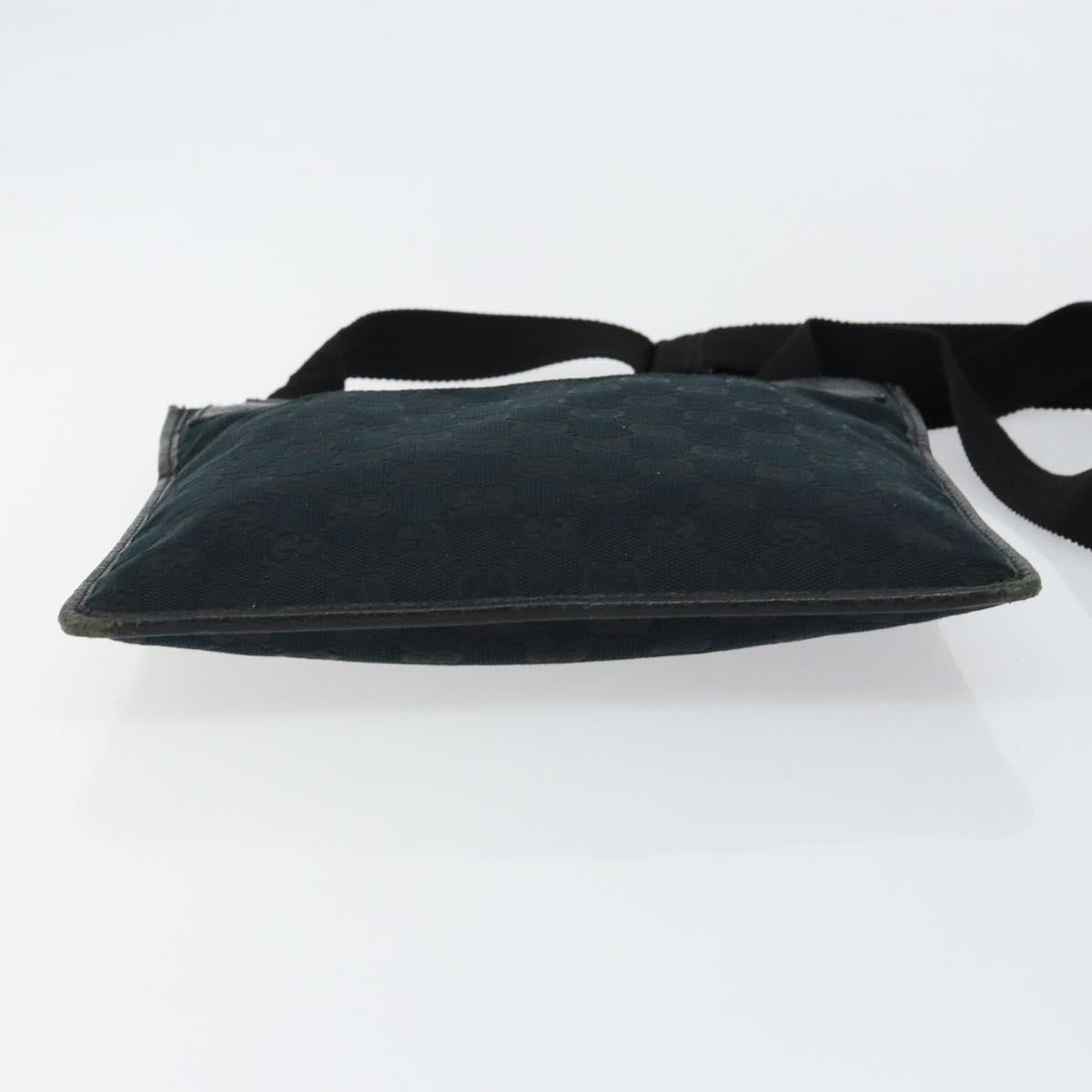 GUCCI GG Canvas Shoulder Bag Black Silver 27639 Auth ep11186A