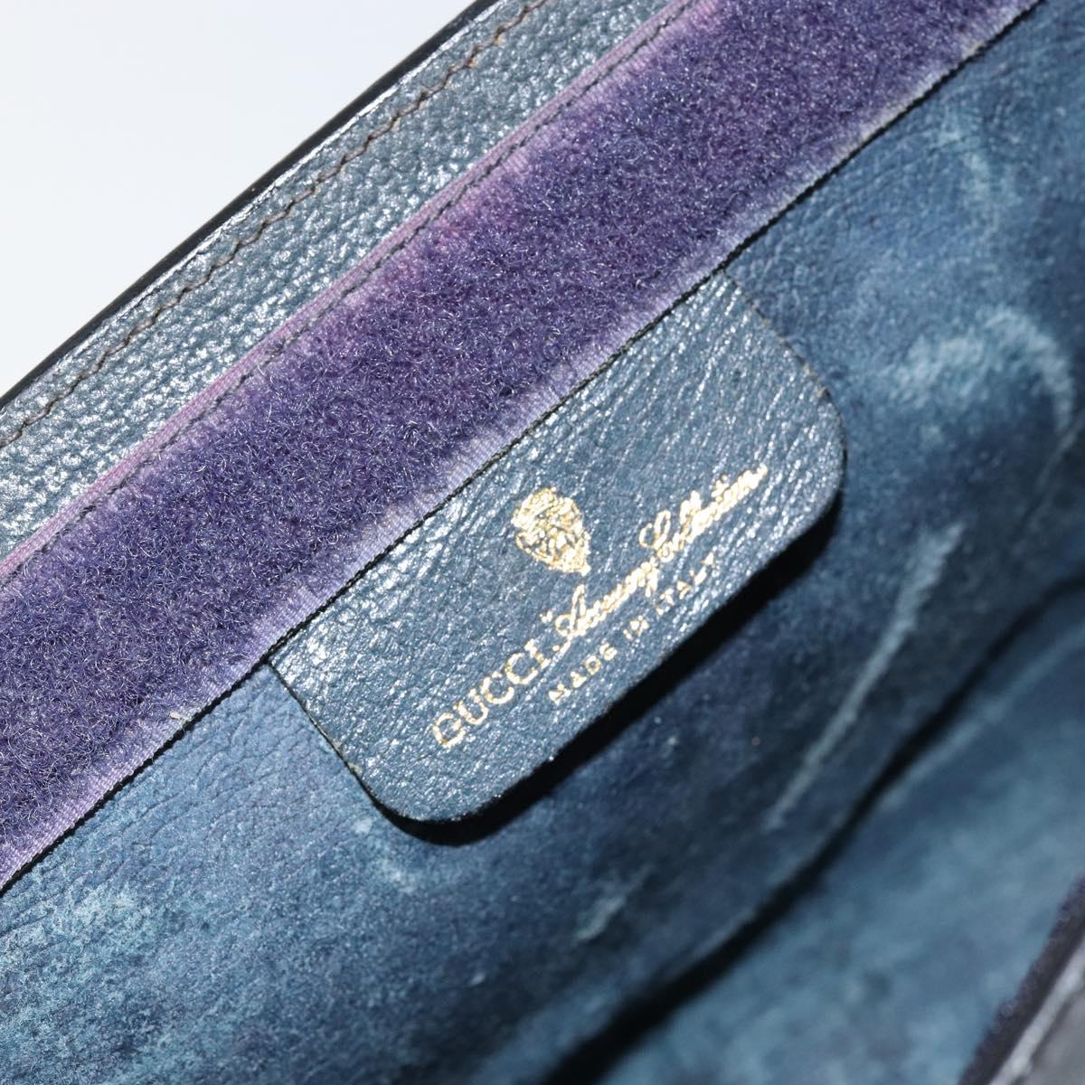 GUCCI GG Supreme Sherry Line Clutch Bag PVC Navy Fuchsia 89 01 001 Auth ep11187