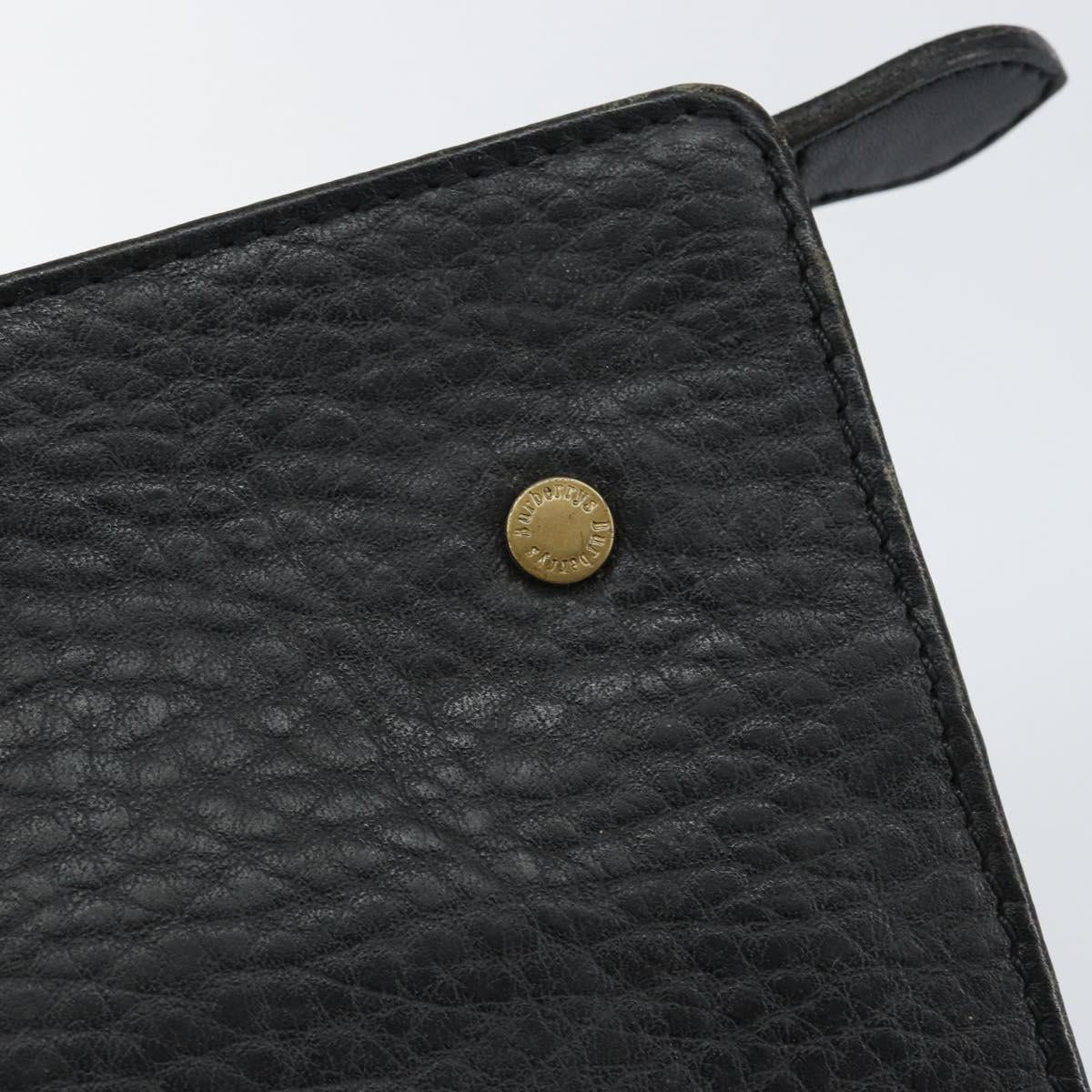 Burberrys Clutch Bag Leather Black Auth ep11188