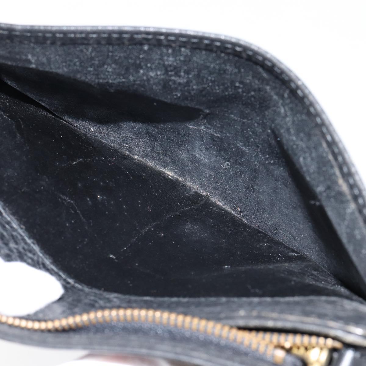 Burberrys Clutch Bag Leather Black Auth ep11188