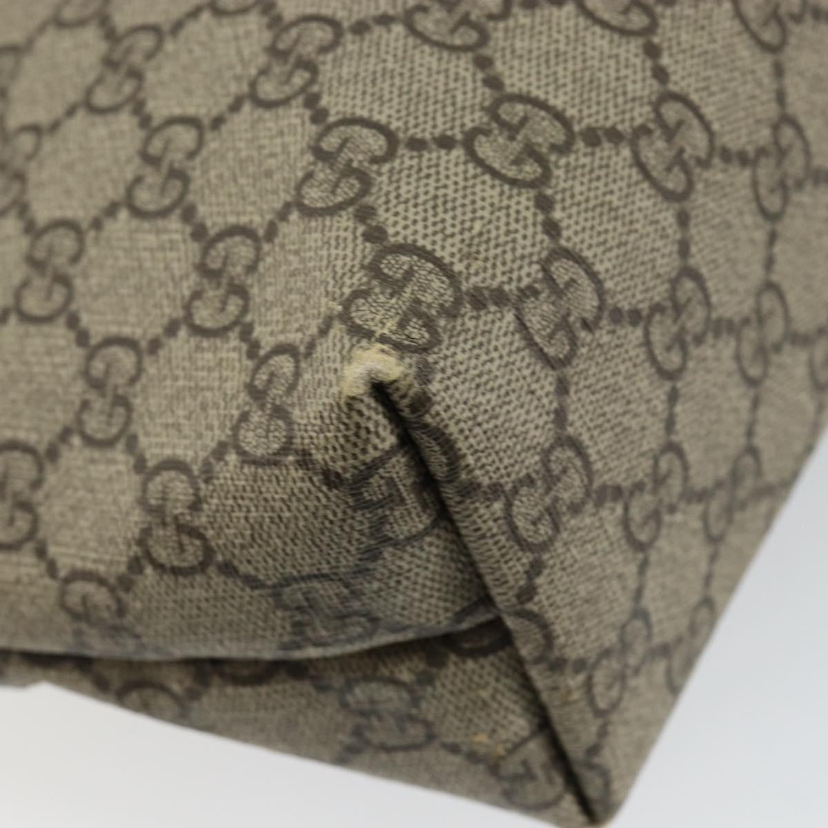 GUCCI GG Supreme Tote Bag PVC Leather Beige Auth ep11190