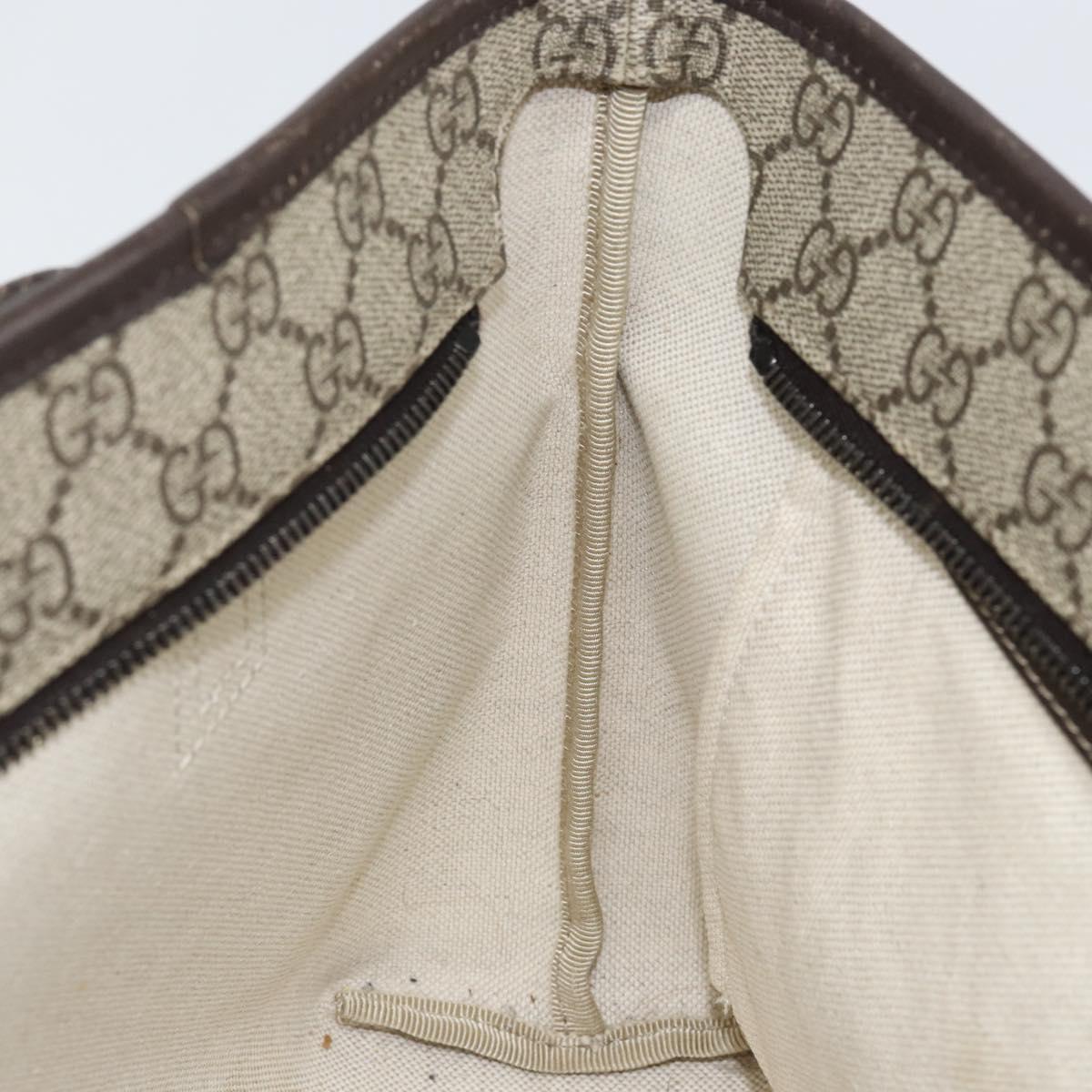 GUCCI GG Supreme Tote Bag PVC Leather Beige Auth ep11190