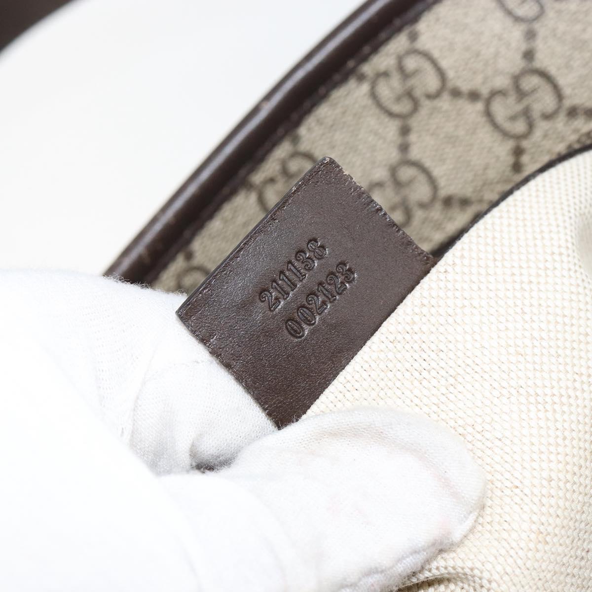 GUCCI GG Supreme Tote Bag PVC Leather Beige Auth ep11190