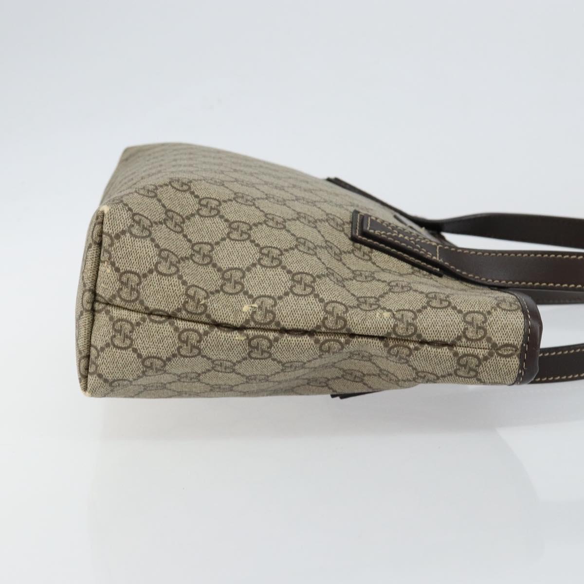 GUCCI GG Supreme Tote Bag PVC Leather Beige Auth ep11190