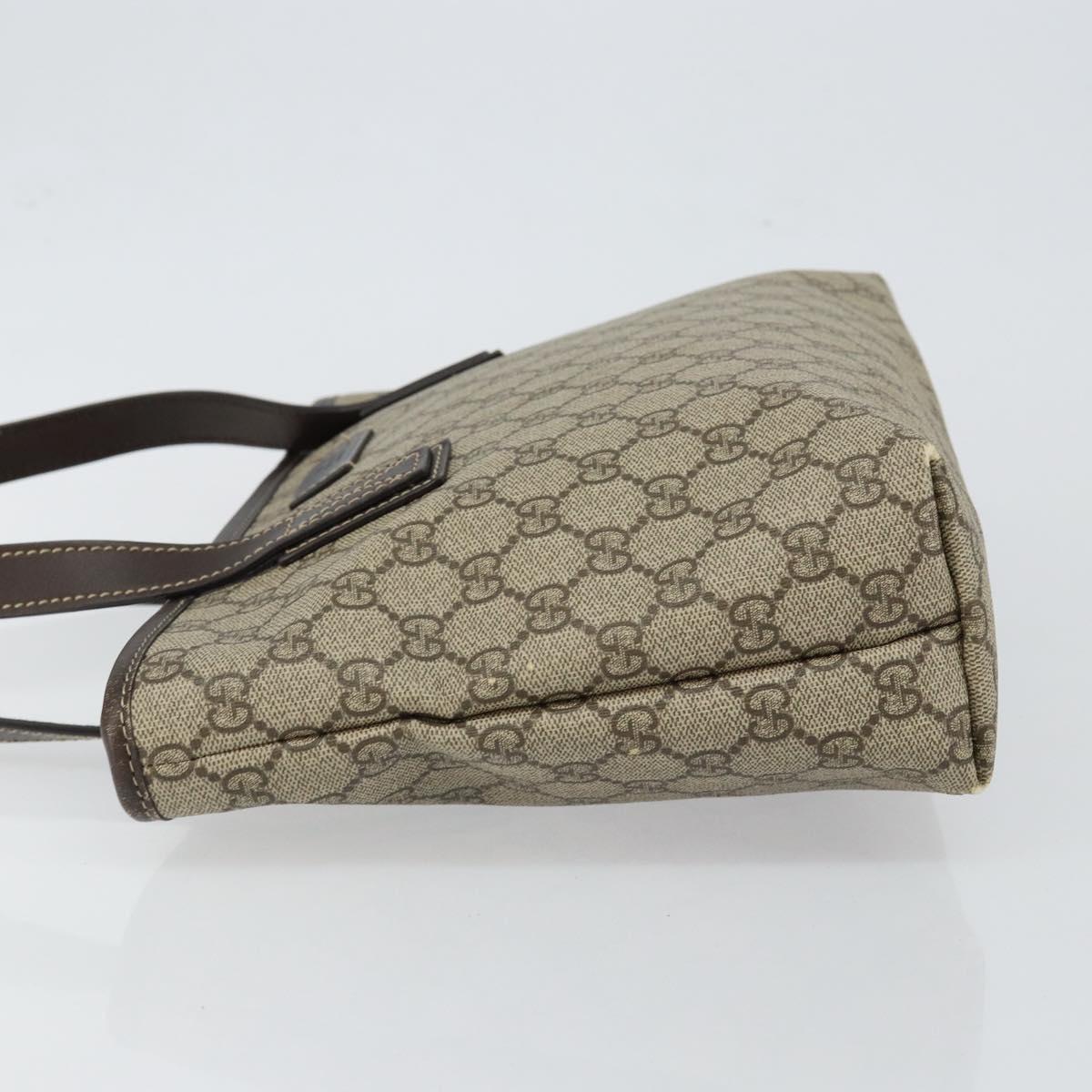 GUCCI GG Supreme Tote Bag PVC Leather Beige Auth ep11190