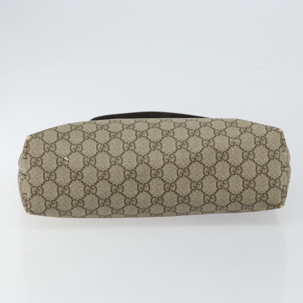 GUCCI GG Supreme Tote Bag PVC Leather Beige Auth ep11190