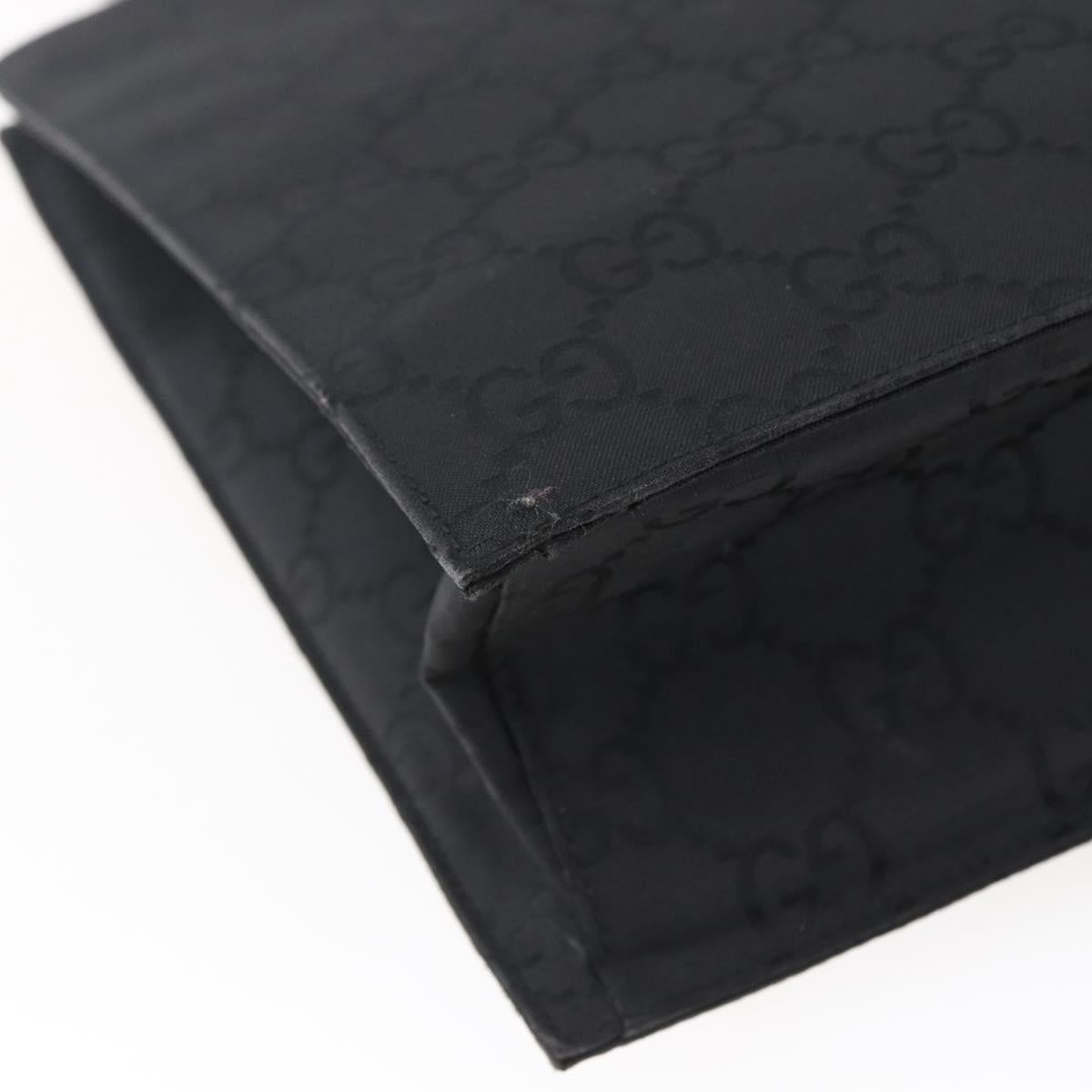 GUCCI GG Canvas Tote Bag Nylon Black Auth ep11191
