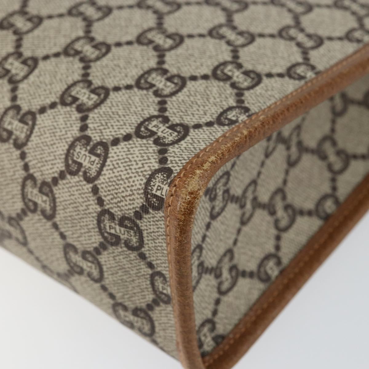 GUCCI GG Plus Supreme Clutch Bag PVC Beige Gold Auth ep11196