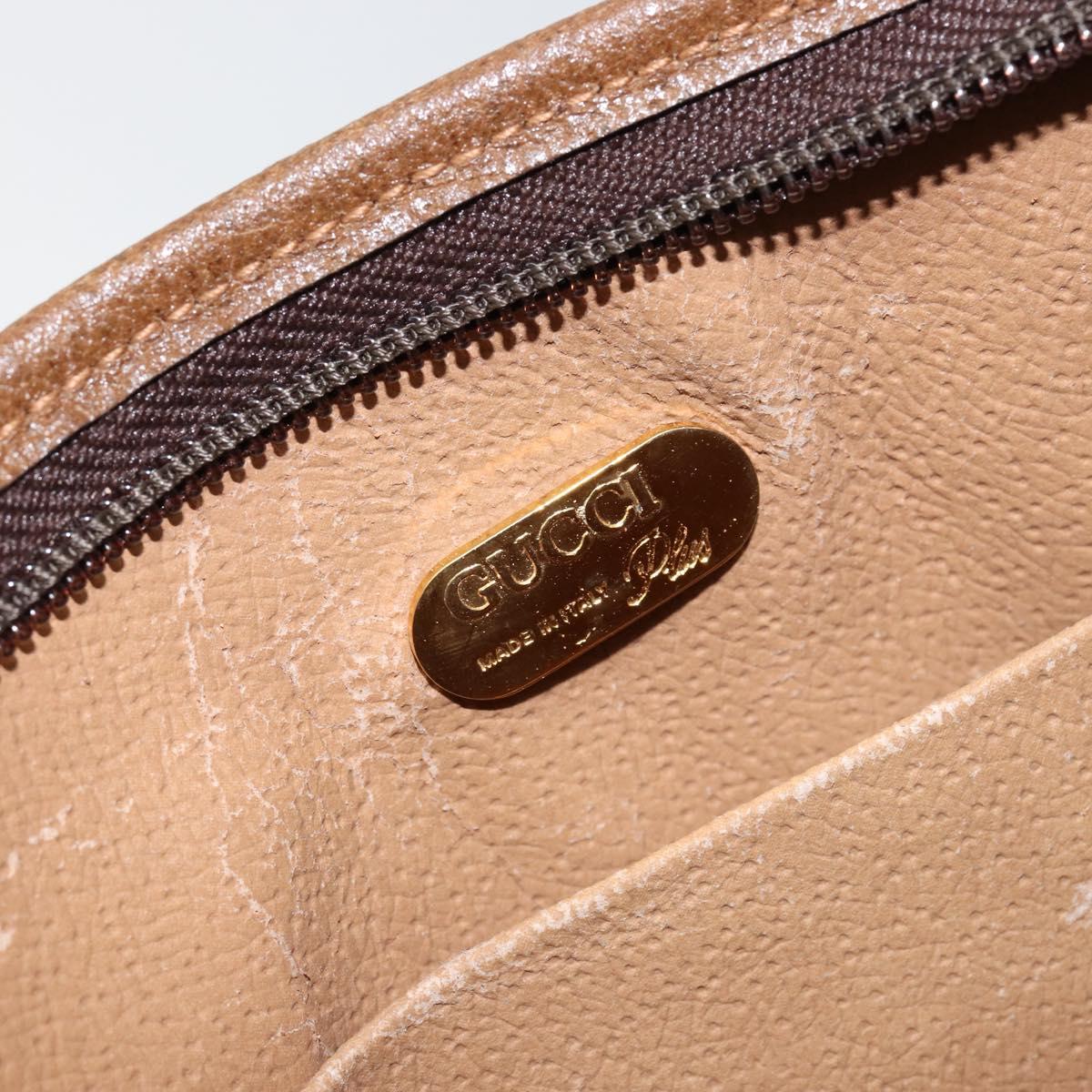 GUCCI GG Plus Supreme Clutch Bag PVC Beige Gold Auth ep11196