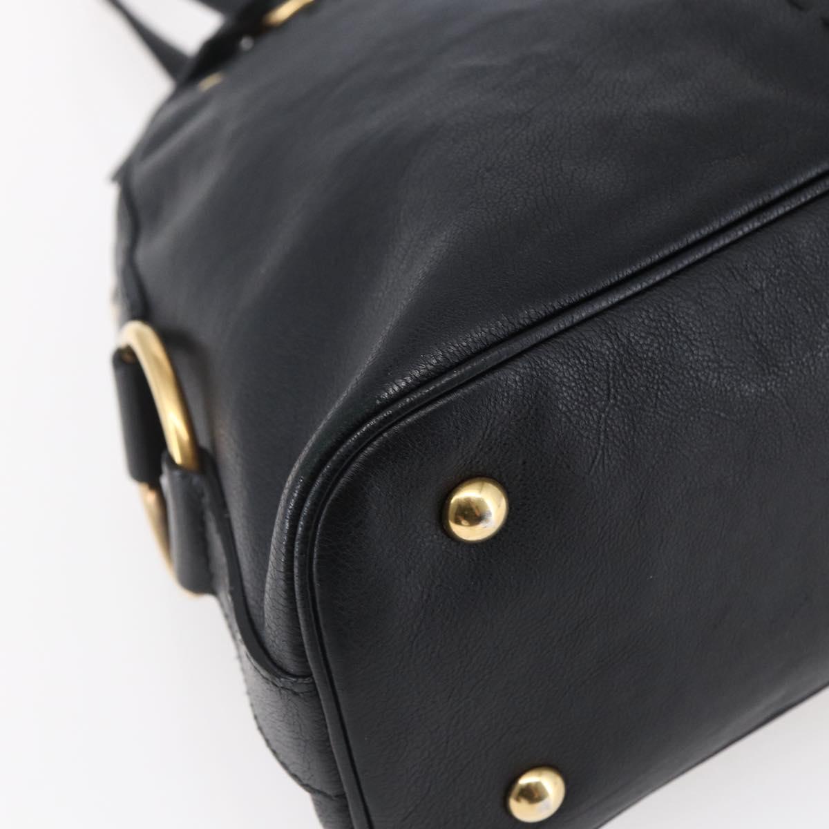 SAINT LAURENT Muse Hand Bag Leather Black Gold 156465 Auth ep11198