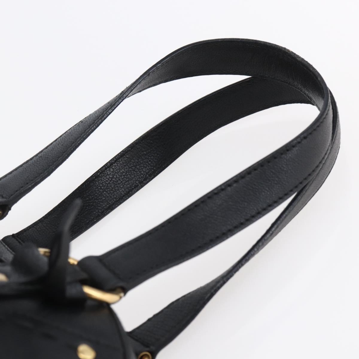 SAINT LAURENT Muse Hand Bag Leather Black Gold 156465 Auth ep11198