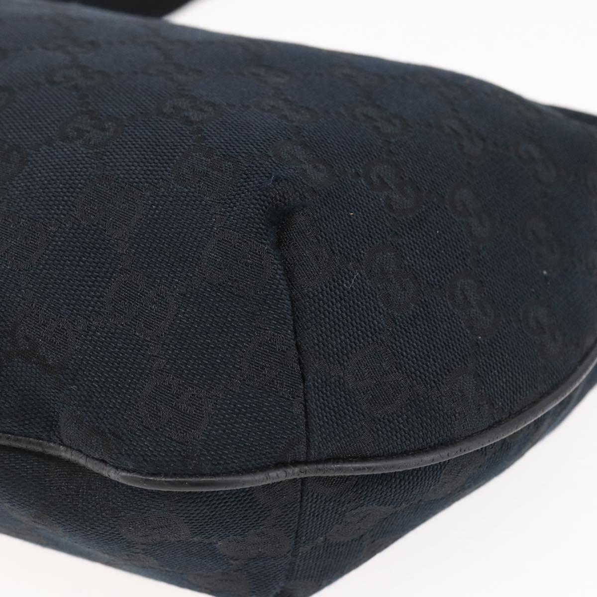 GUCCI GG Canvas Shoulder Bag Black Silver 181092 Auth ep11202